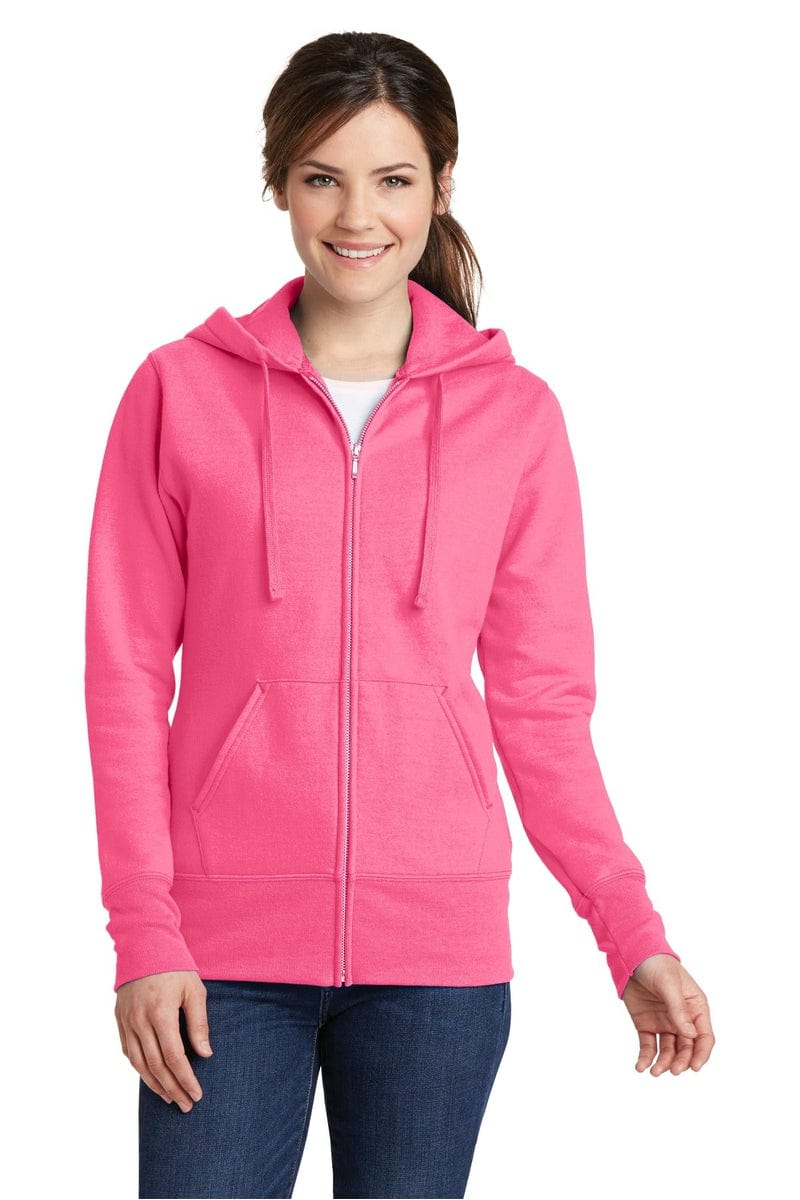 Port & Company Ladies Core Fleece Full-Zip Hooded Sweatshirt. LPC78ZH in 
