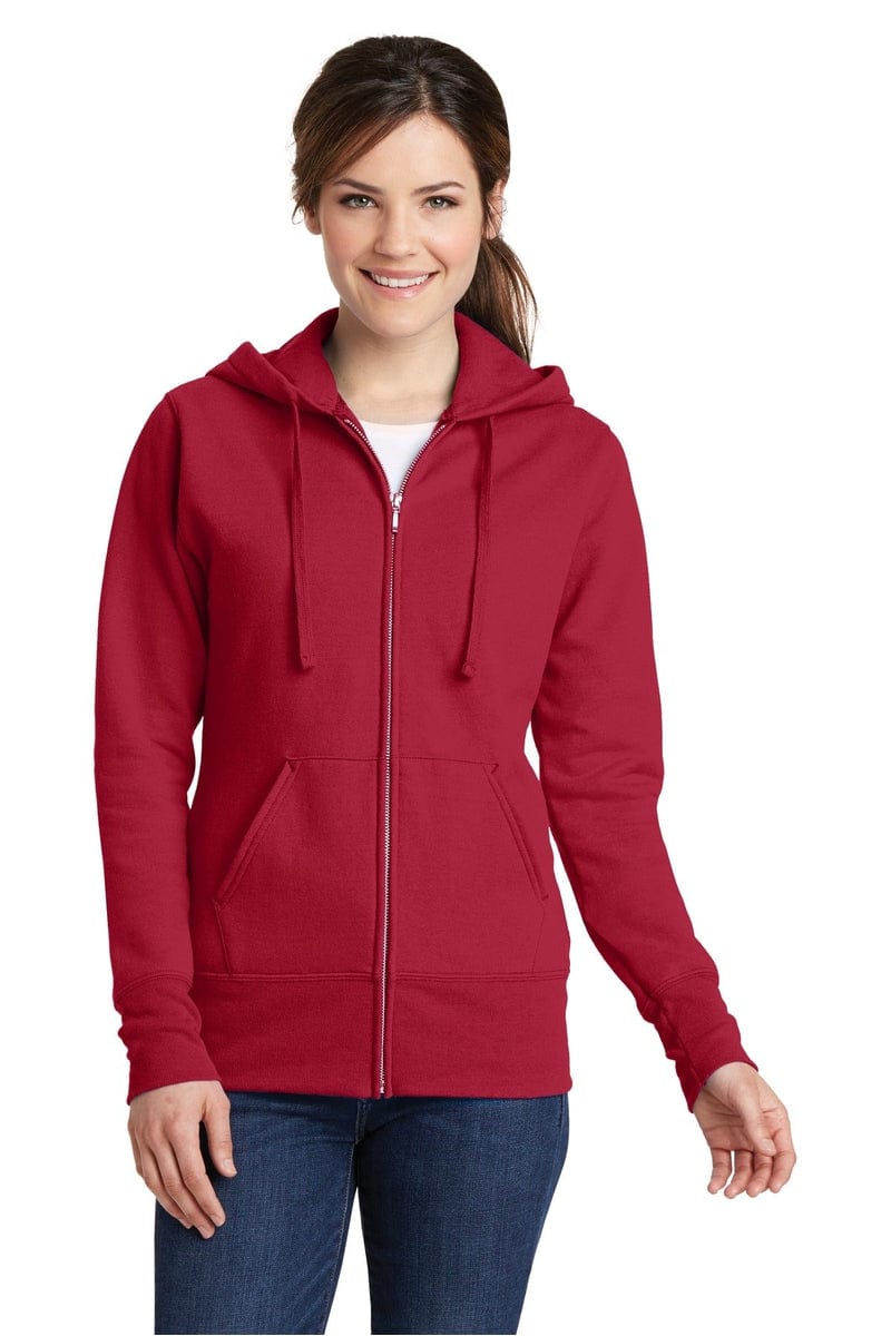 Port & Company Ladies Core Fleece Full-Zip Hooded Sweatshirt. LPC78ZH in 