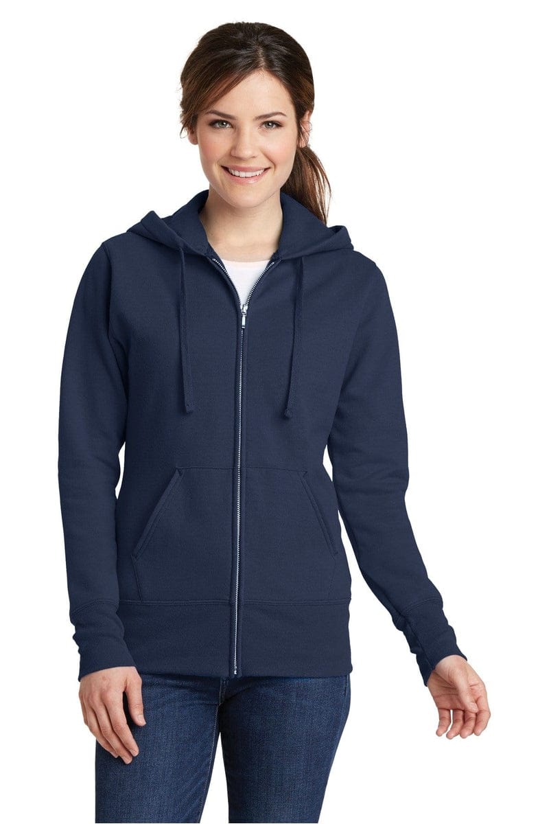 Port & Company Ladies Core Fleece Full-Zip Hooded Sweatshirt. LPC78ZH in 