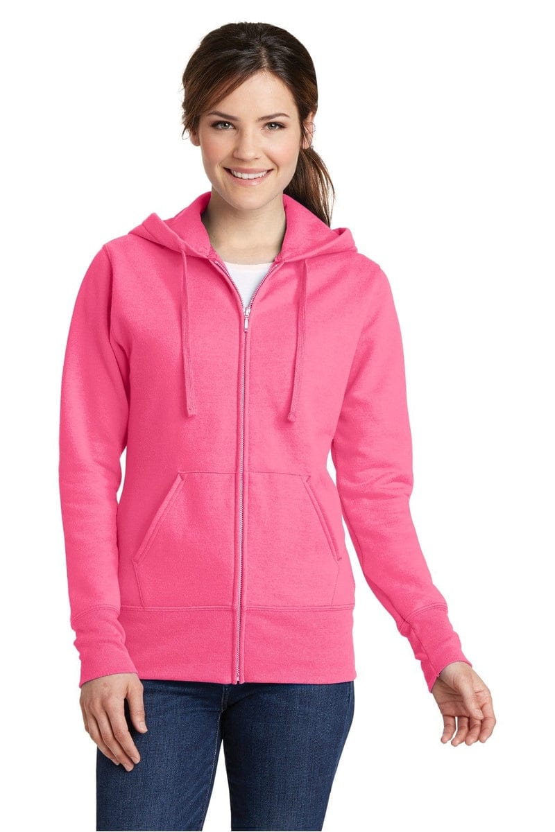 Port & Company Ladies Core Fleece Full-Zip Hooded Sweatshirt. LPC78ZH in 