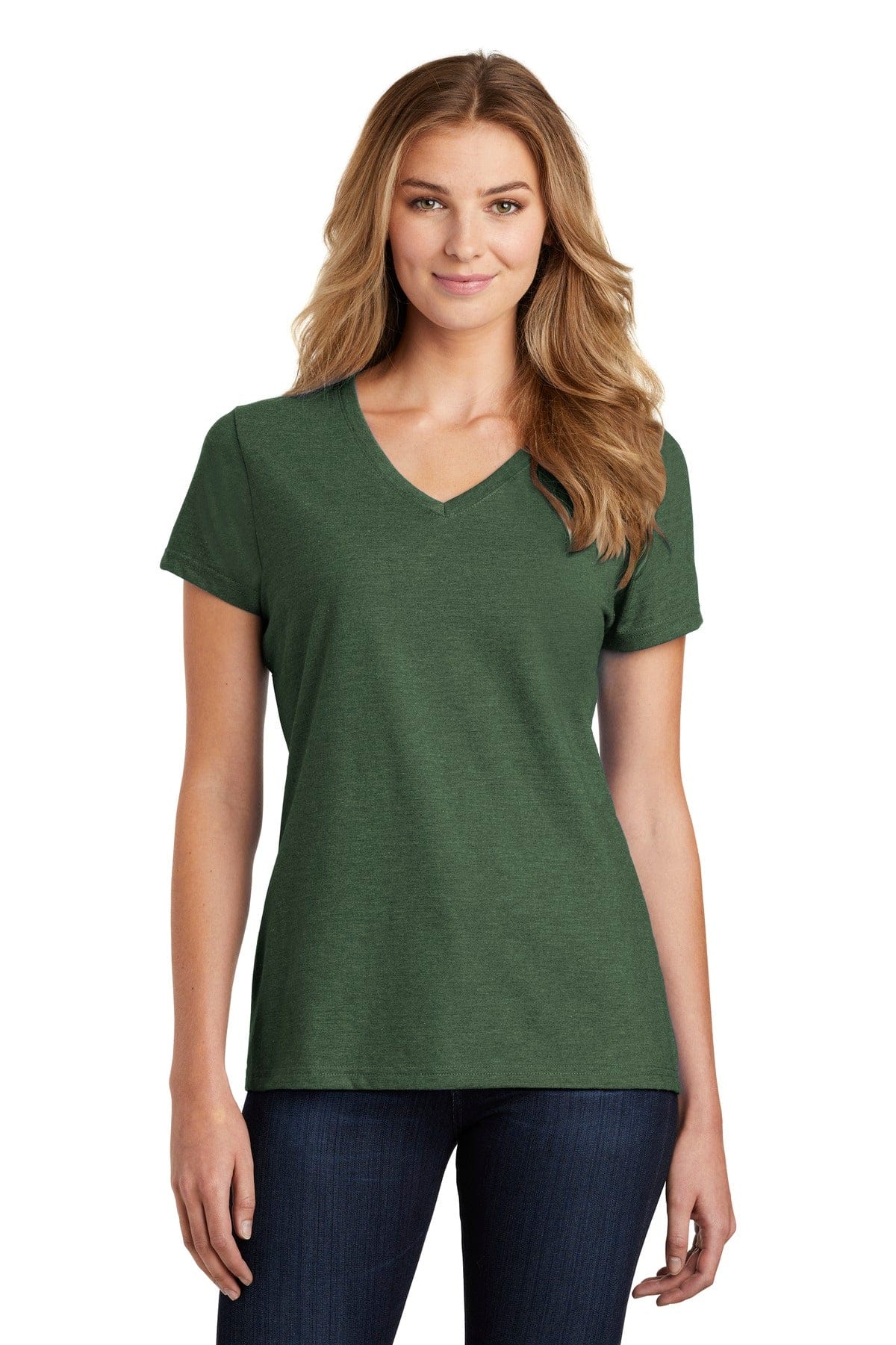 Port & Company T-Shirts XS / Forest Green Heather Port & Company Ladies Fan Favorite Blend V-Neck Tee. LPC455V