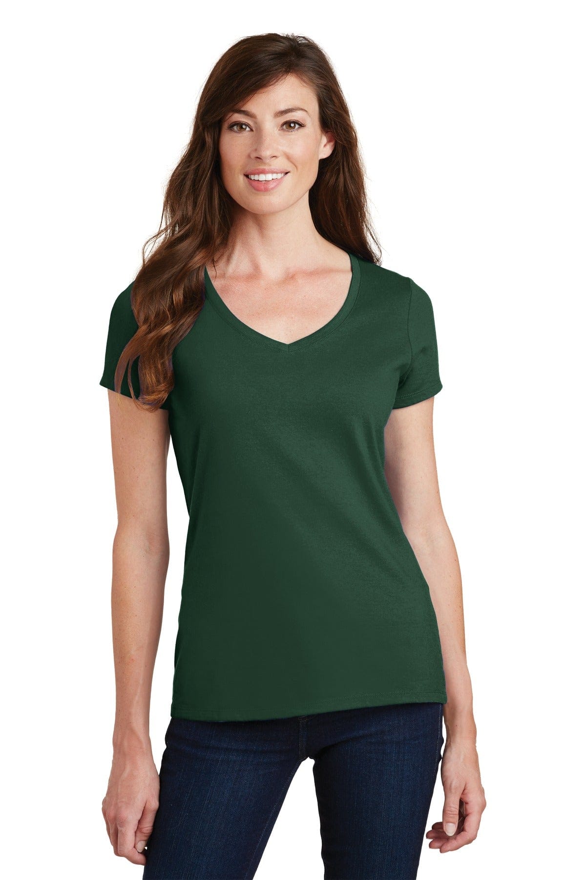 Port & Company T-Shirts XS / Forest Green Port & Company Ladies Fan Favorite V-Neck Tee. LPC450V, Basic Colors