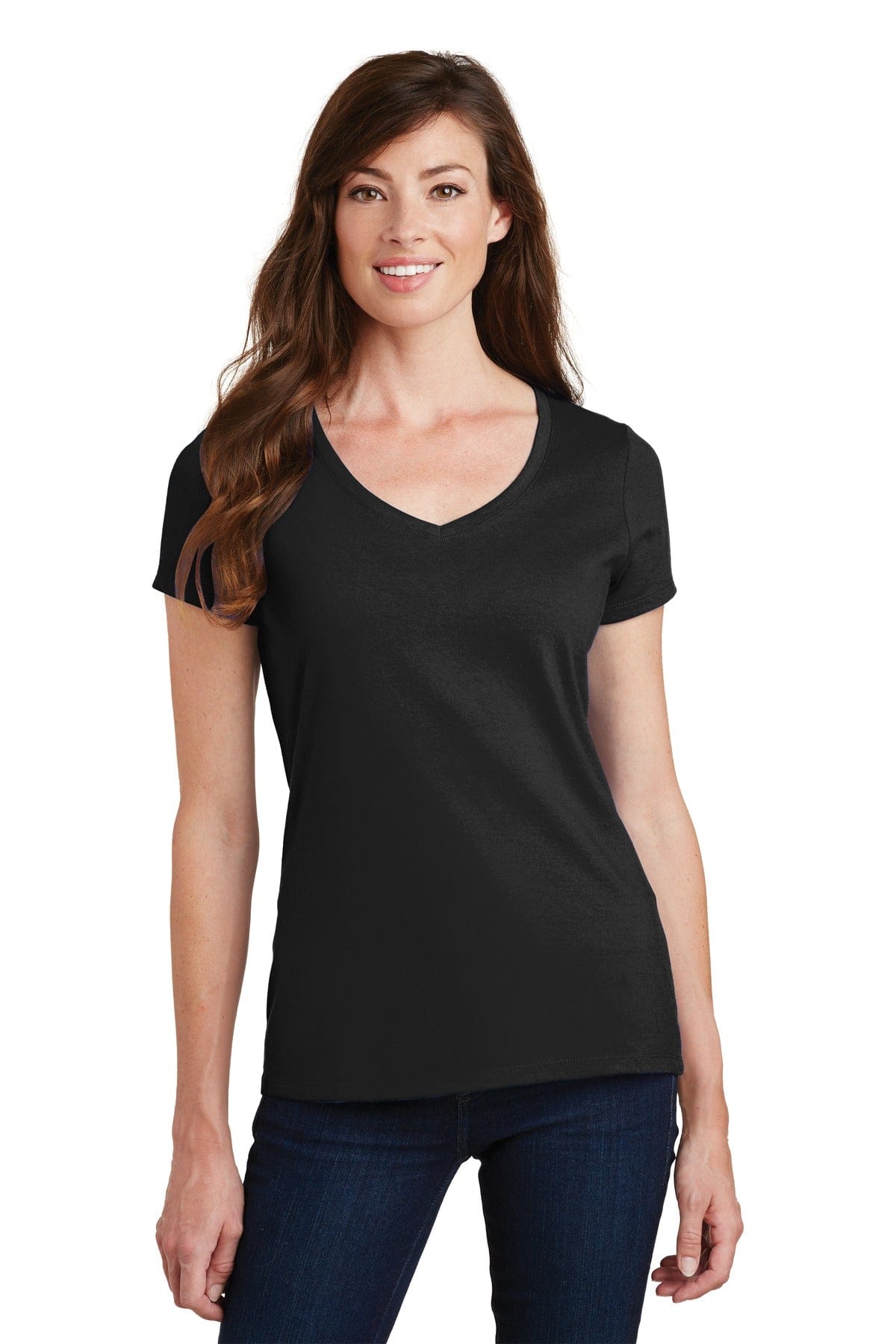 Port & Company T-Shirts XS / Jet Black Port & Company Ladies Fan Favorite V-Neck Tee. LPC450V, Basic Colors