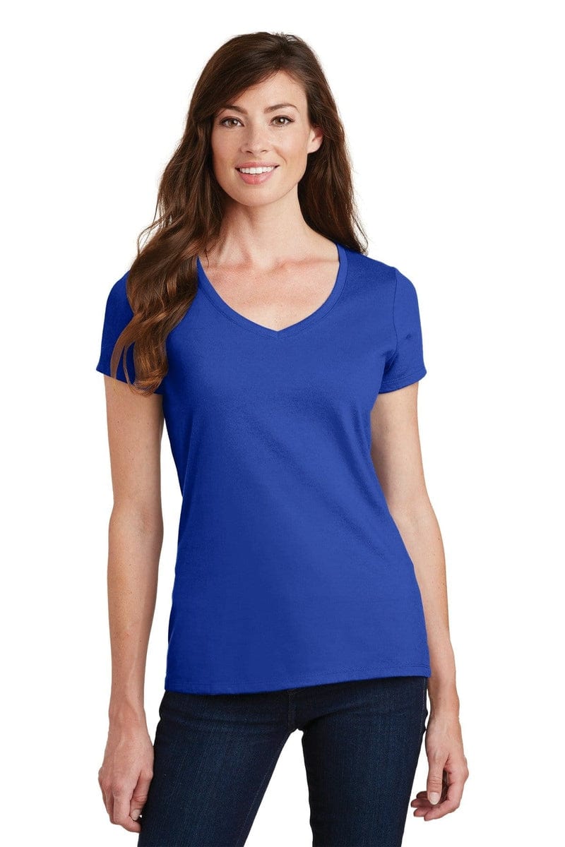 Port & Company Ladies Fan Favorite V-Neck Tee. LPC450V, Traditional Colors in 