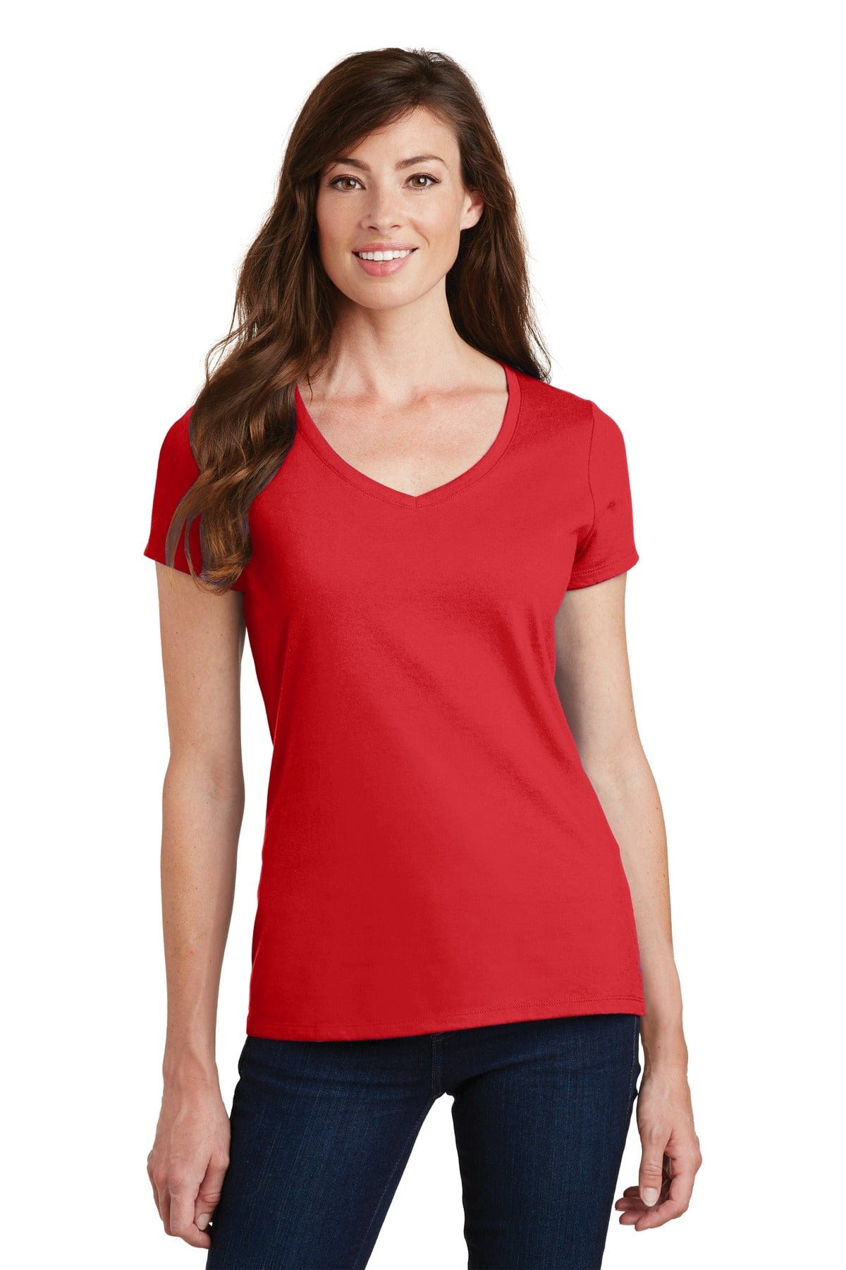 Port & Company T-Shirts XS / Bright Red Port & Company Ladies Fan Favorite V-Neck Tee. LPC450V