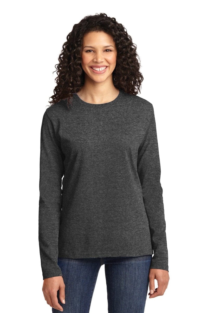 Port & Company Ladies Long Sleeve Core Cotton Tee. LPC54LS, Traditional Colors in 