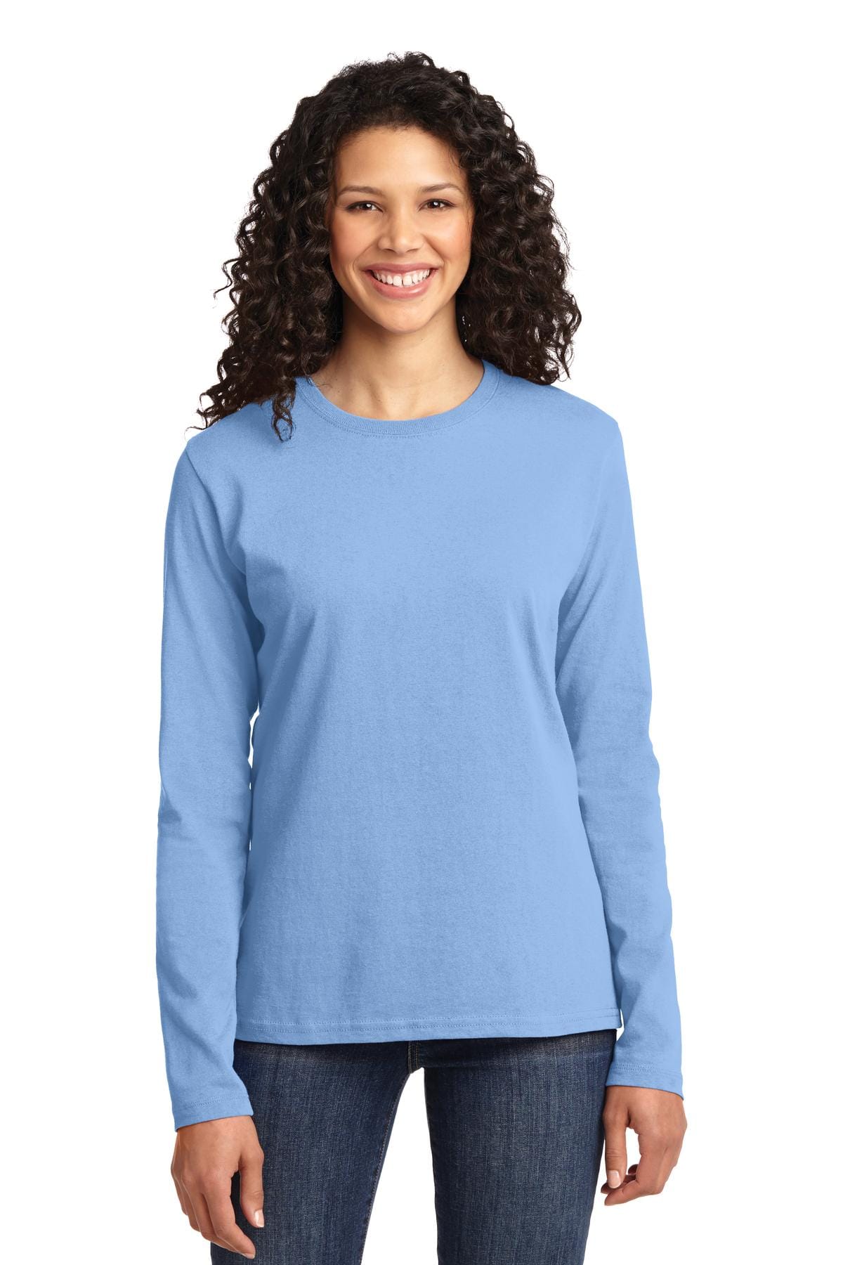Port & Company T-Shirts XS / Light Blue Port & Company Ladies Long Sleeve Core Cotton Tee. LPC54LS