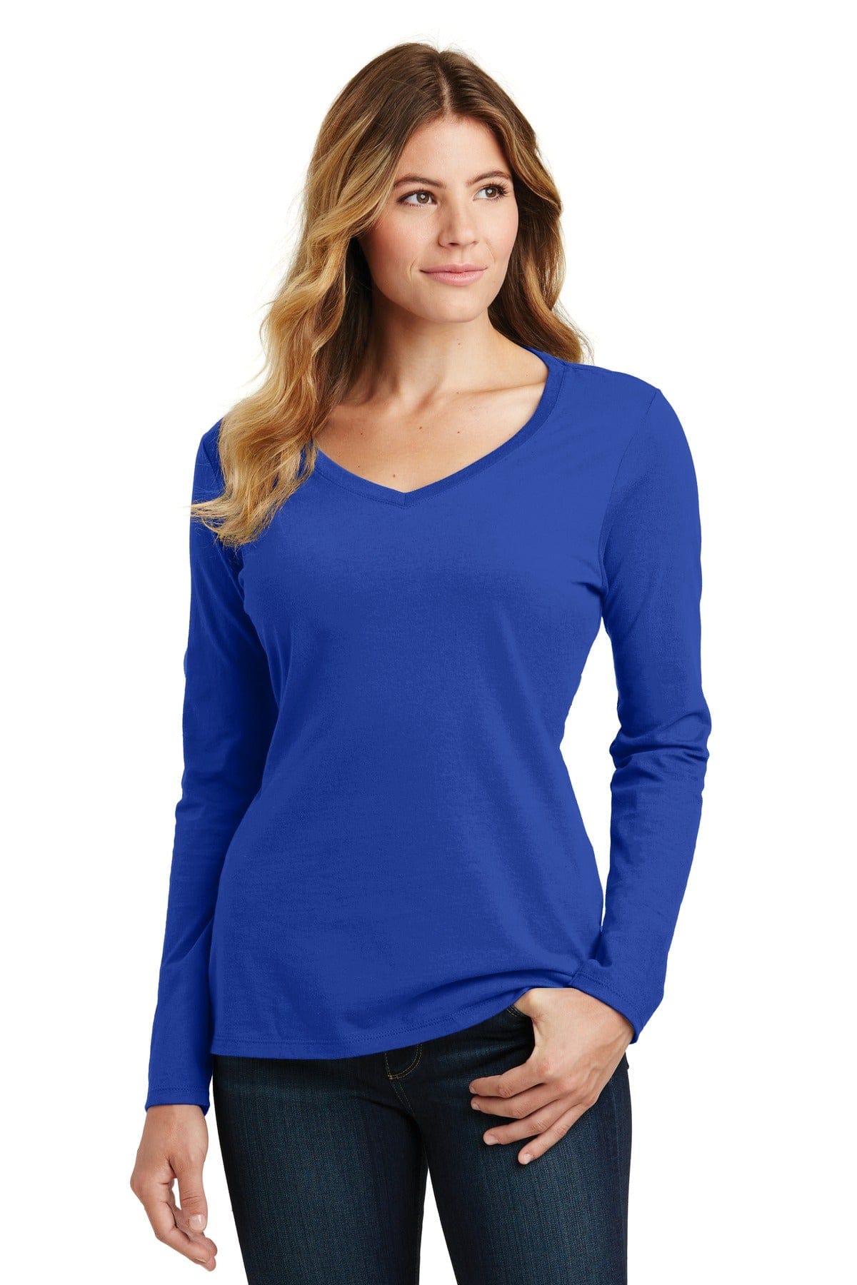 Port & Company T-Shirts Port & Company Ladies Long Sleeve Fan Favorite V-Neck Tee. LPC450VLS