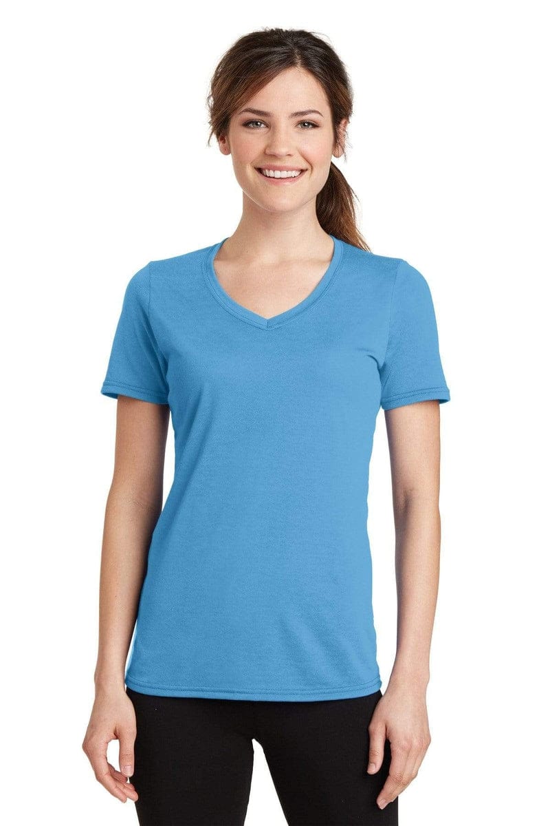 Port & Company Ladies Performance Blend V-Neck Tee. LPC381V, Basic Colors in 