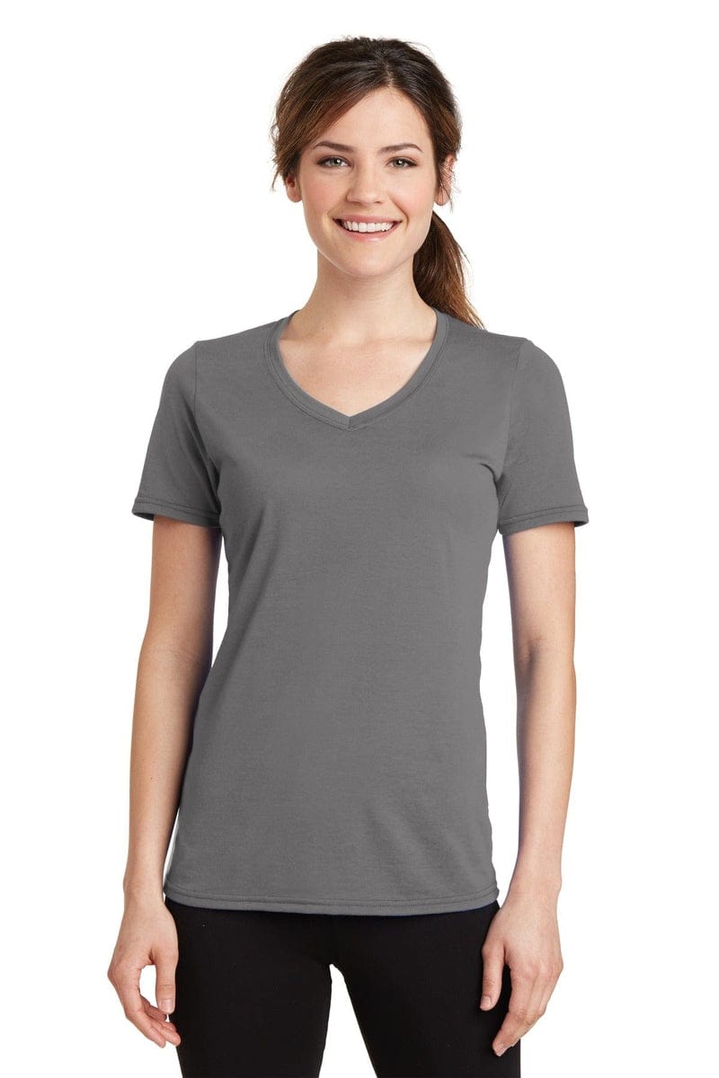 Port & Company Ladies Performance Blend V-Neck Tee. LPC381V, Basic Colors in 