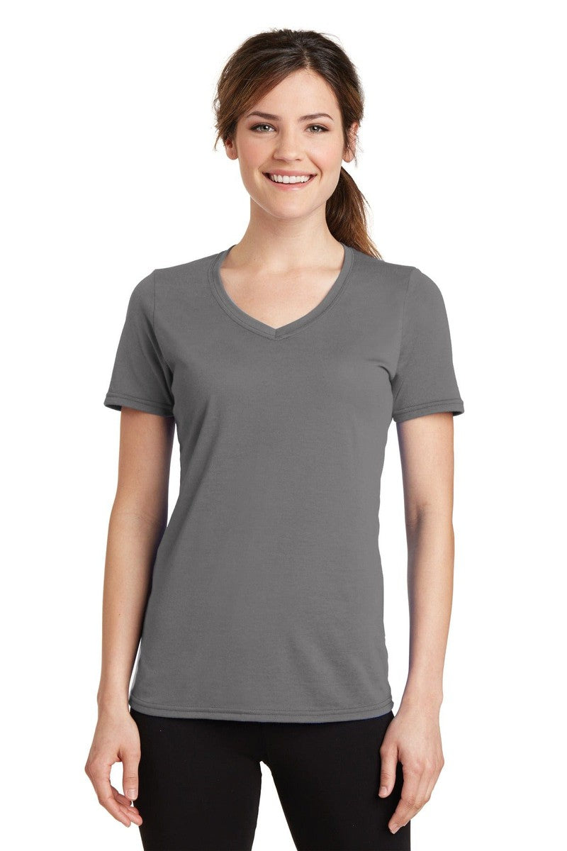 Port & Company Ladies Performance Blend V-Neck Tee. LPC381V, Basic Colors in 