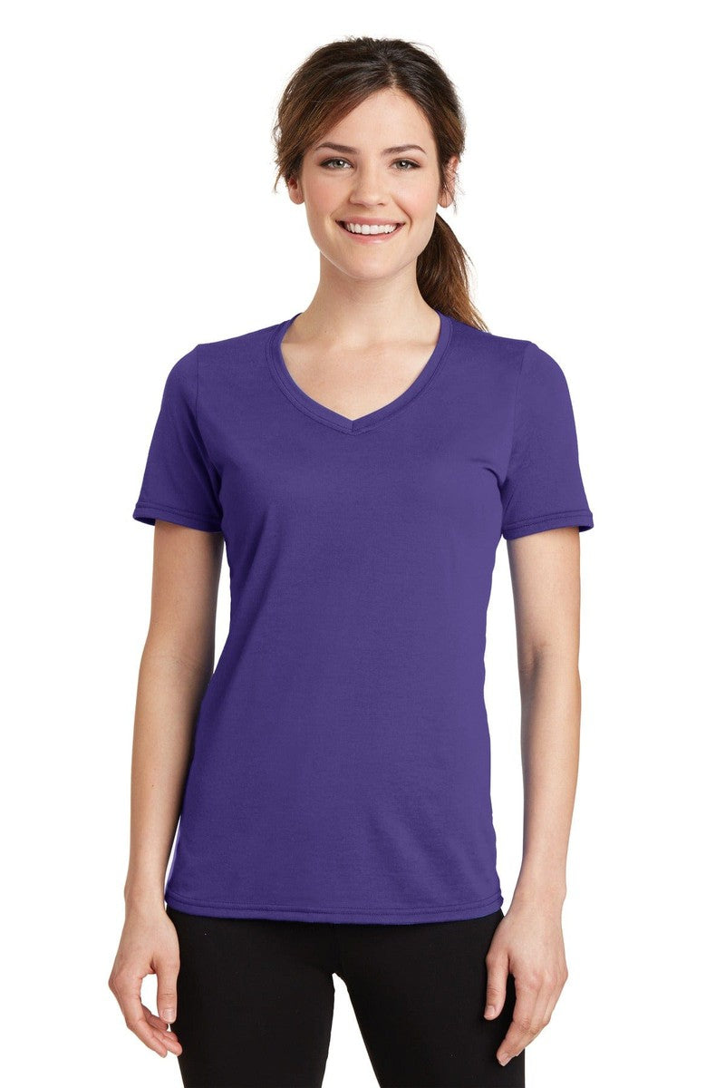 Port & Company Ladies Performance Blend V-Neck Tee. LPC381V, Basic Colors in 