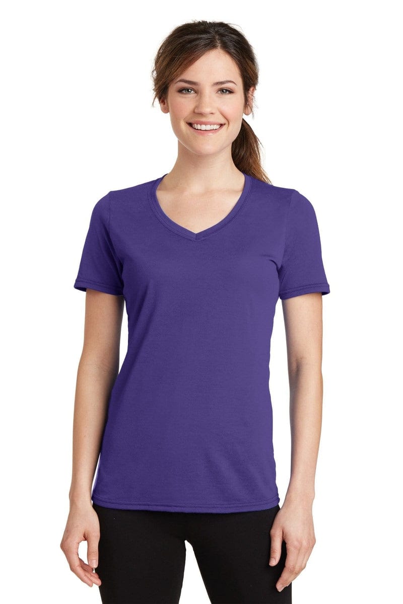 Port & Company Ladies Performance Blend V-Neck Tee. LPC381V, Basic Colors in 