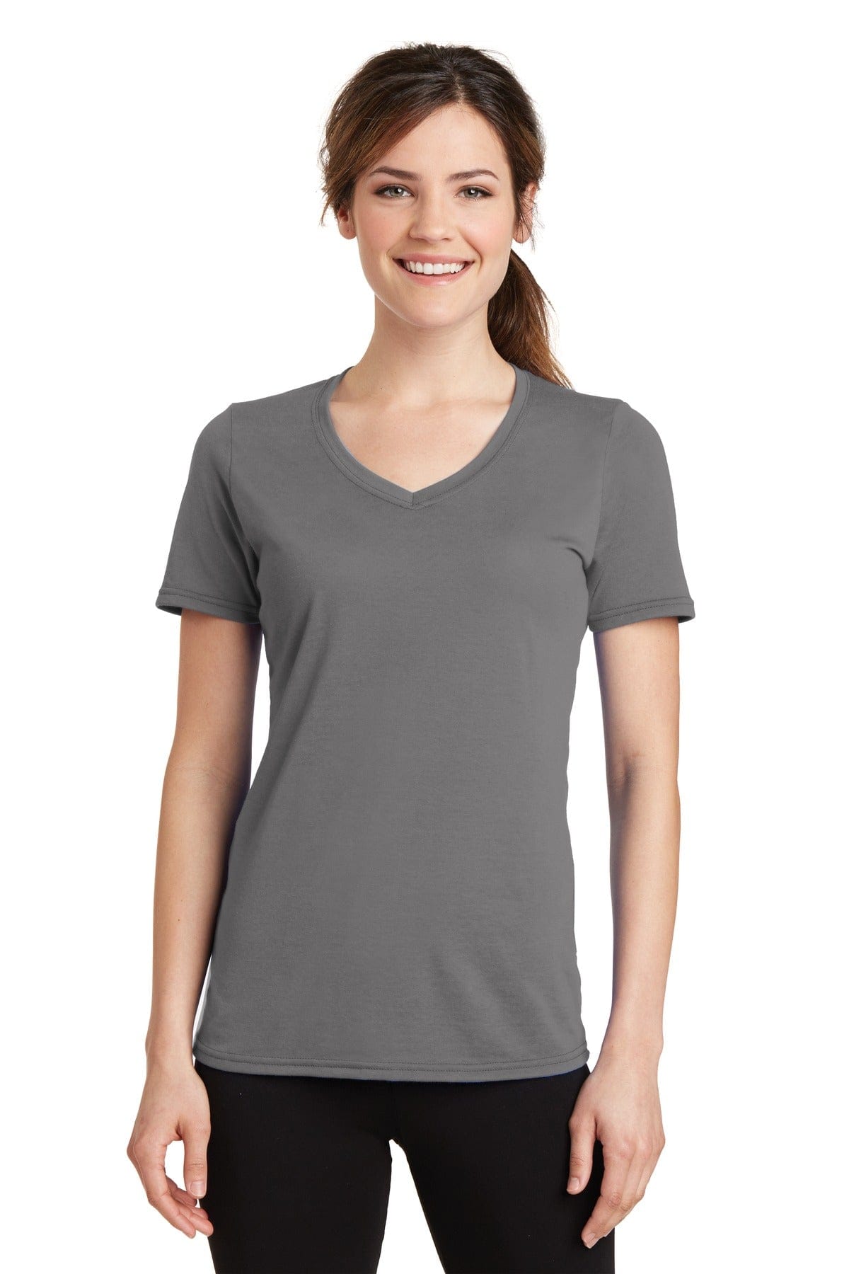 Port & Company T-Shirts Port & Company Ladies Performance Blend V-Neck Tee. LPC381V, Basic Colors