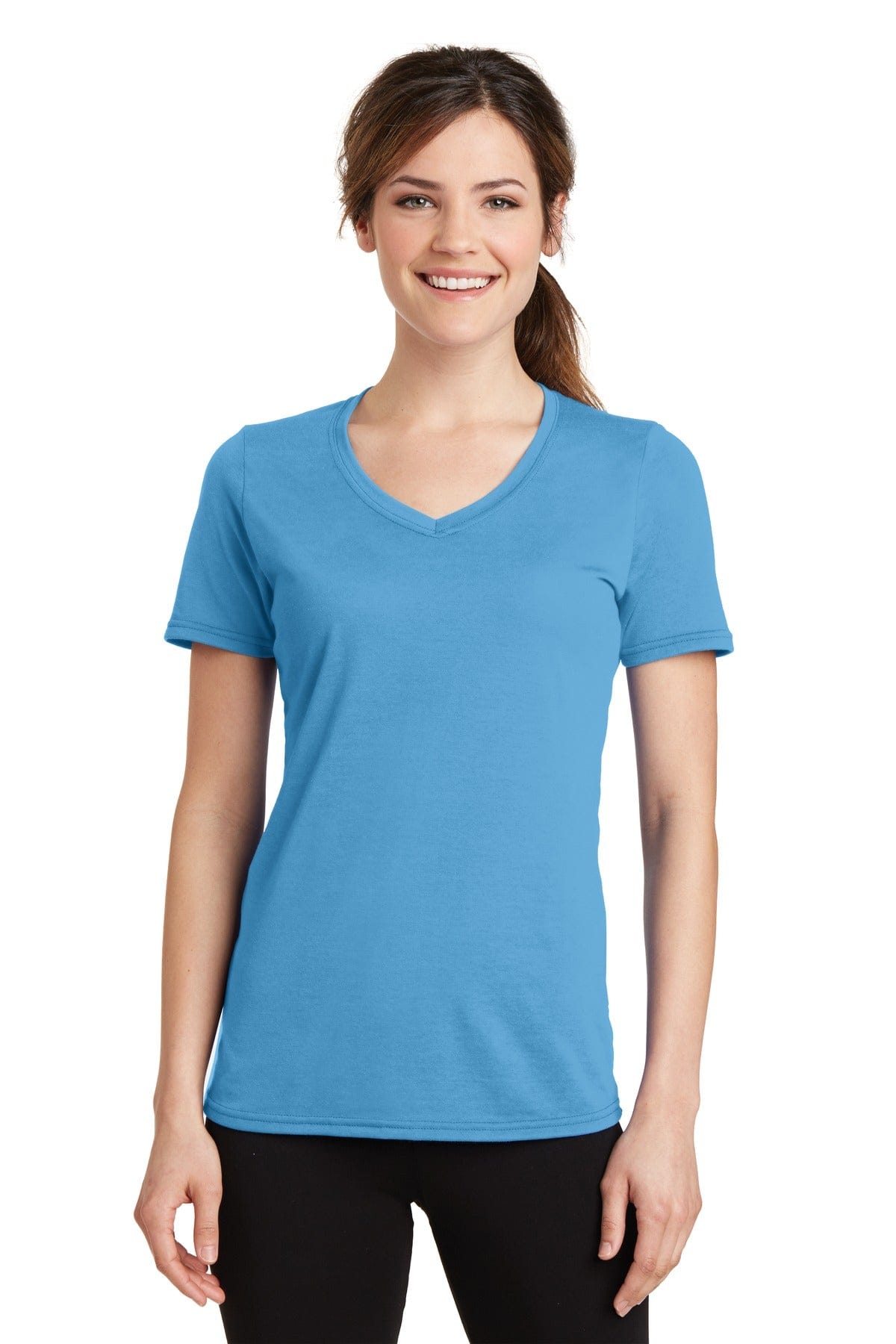 Port & Company T-Shirts Port & Company Ladies Performance Blend V-Neck Tee. LPC381V, Basic Colors