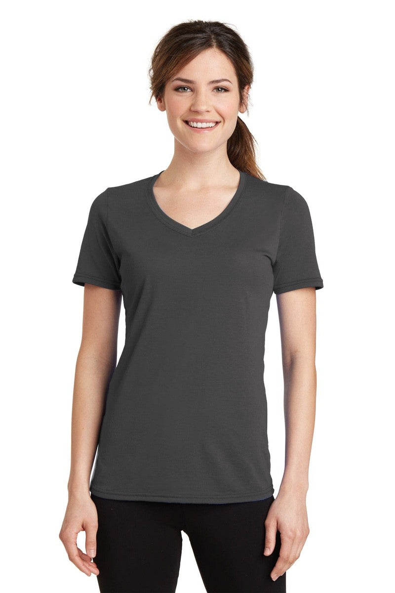 Port & Company Ladies Performance Blend V-Neck Tee. LPC381V in 