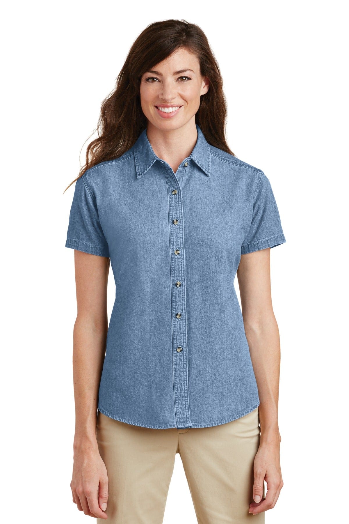 Port & Company - Ladies Short Sleeve Value Denim Shirt. LSP11 in 