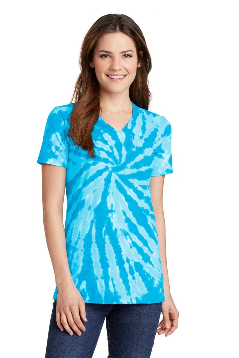 Port & Company Ladies Tie-Dye V-Neck Tee. LPC147V in 