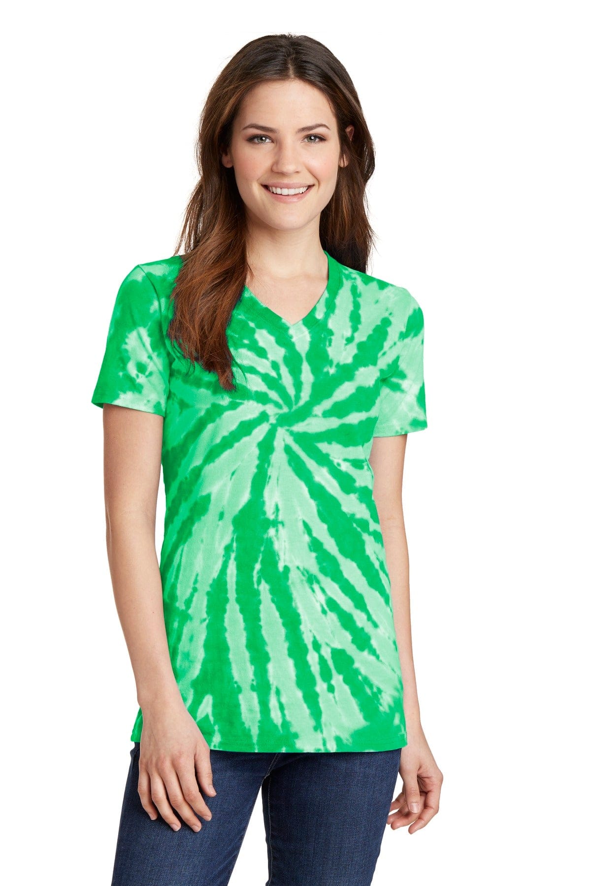 Port & Company T-Shirts Port & Company Ladies Tie-Dye V-Neck Tee. LPC147V