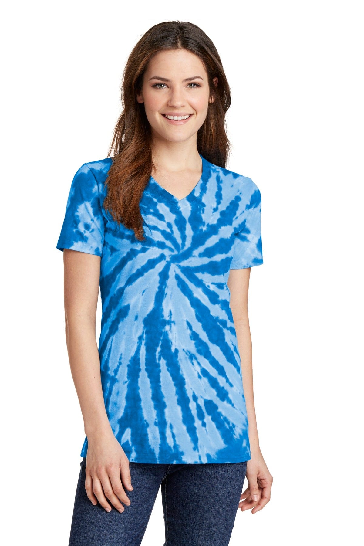 Port & Company T-Shirts XS / Royal Port & Company Ladies Tie-Dye V-Neck Tee. LPC147V