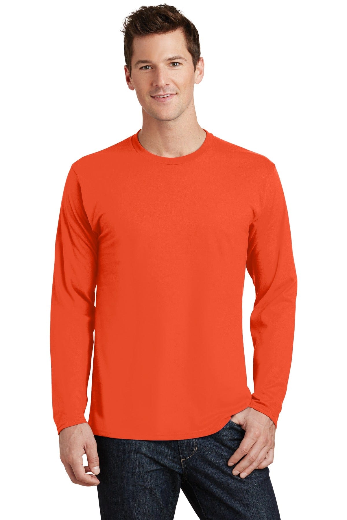 Port & Company Long Sleeve Fan Favorite Tee. PC450LS, Basic Colors in 