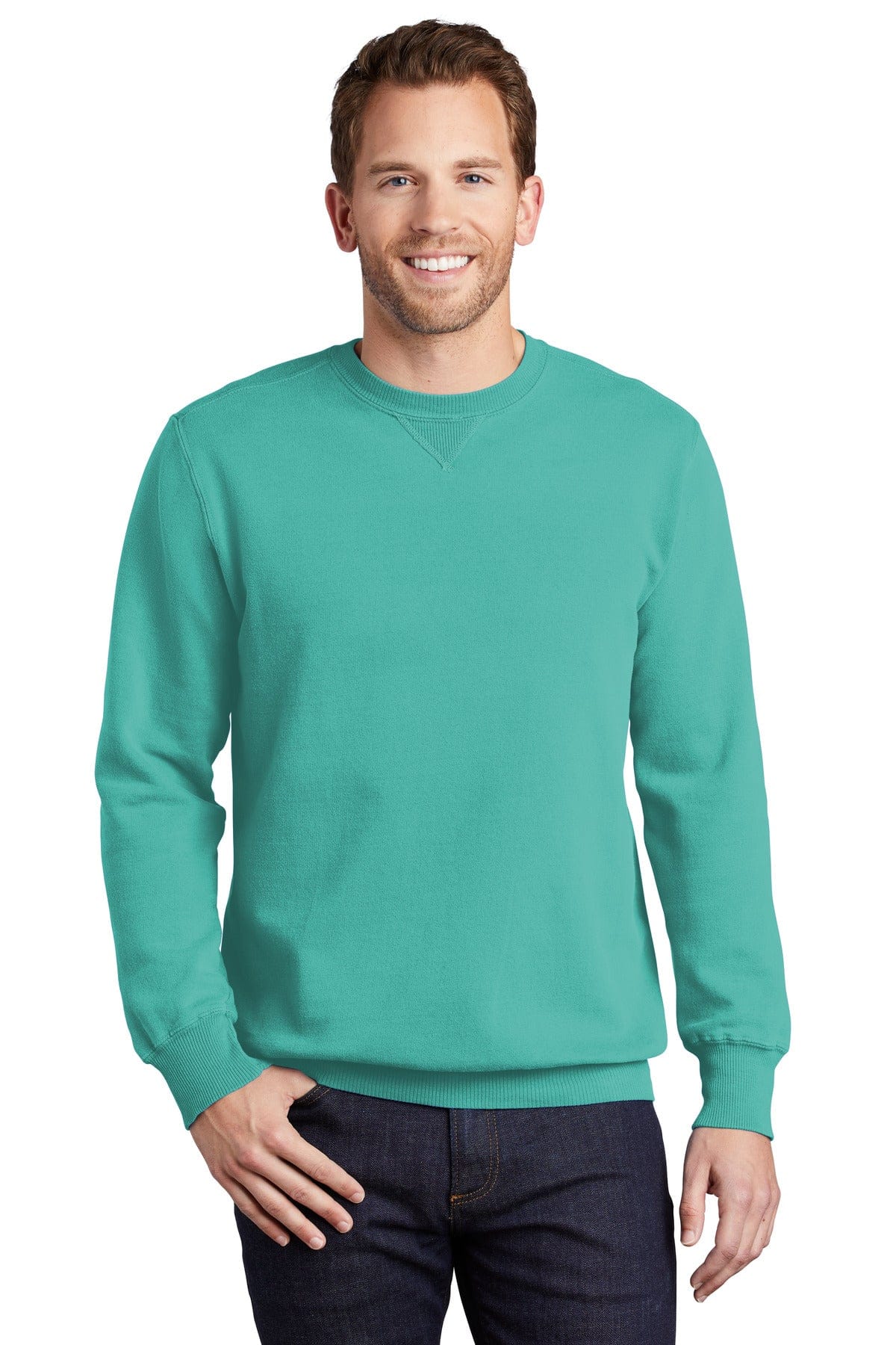 Port & Company PC098 Beach Wash Garment-Dyed Sweatshirt in Peacock