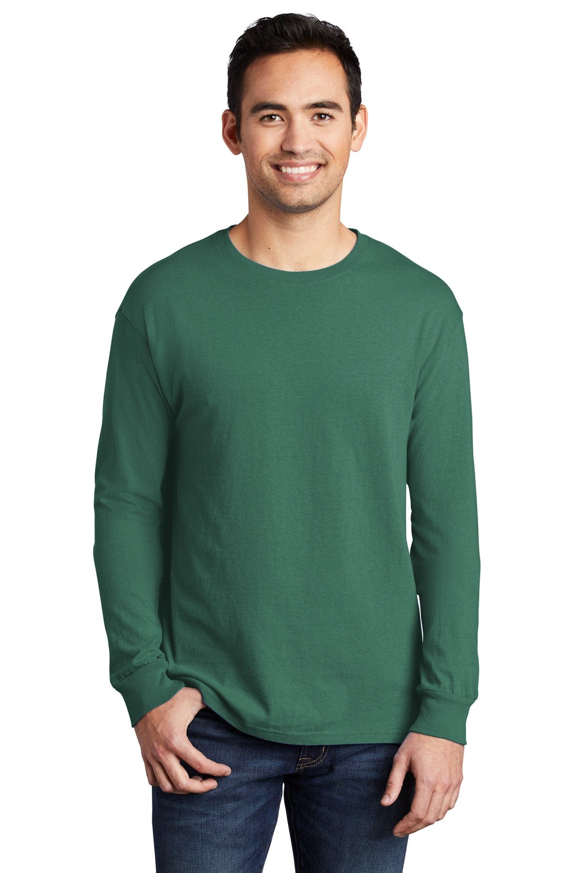 Port & Company PC099LS Beach Wash Garment-Dyed Long Sleeve Tee in Nordic Green