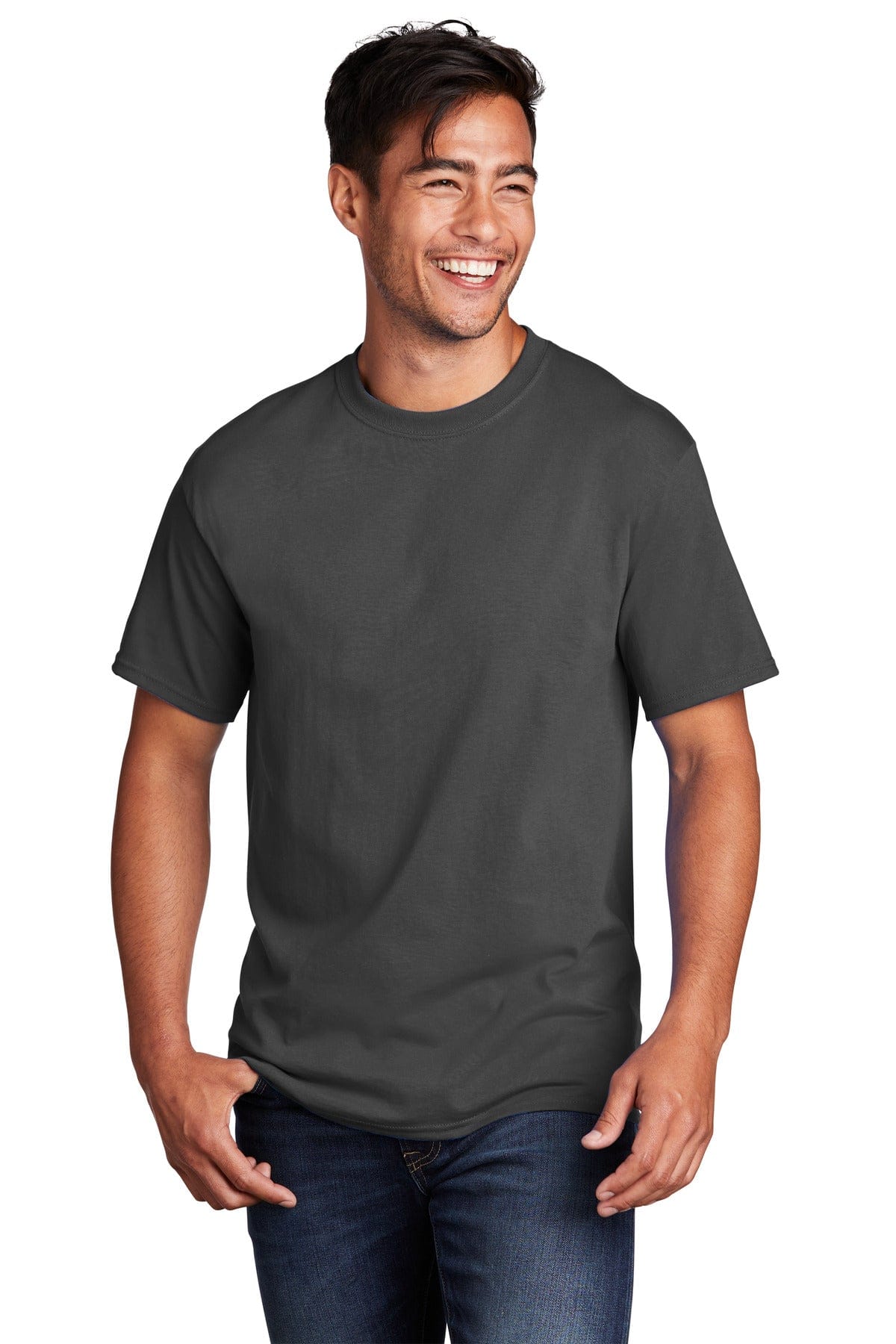 Port & Company PC54 Core Cotton Tee in Coal Grey