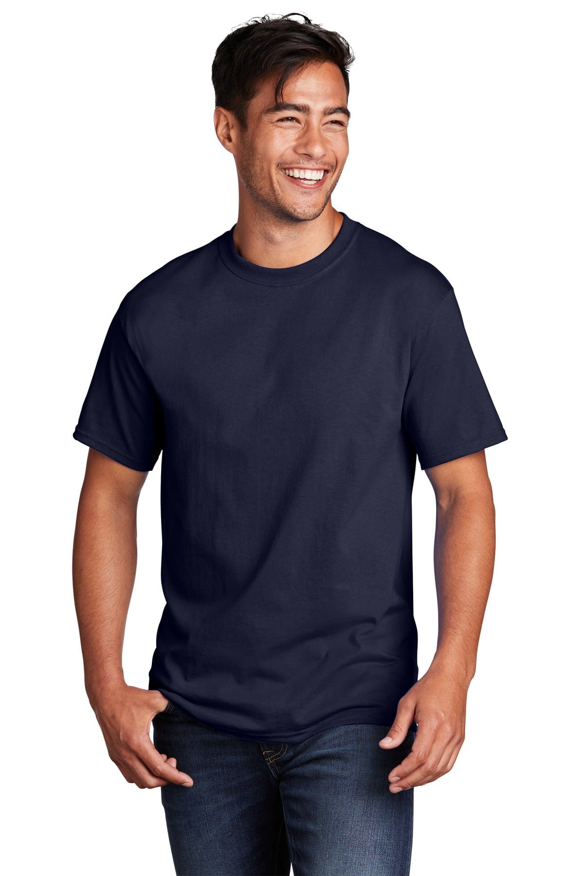 Port & Company PC54 Core Cotton Tee in True Navy