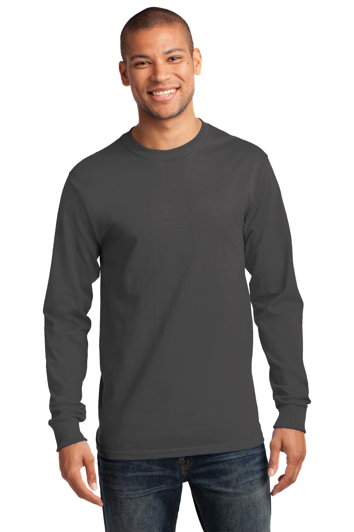 Port & Company T-Shirts S / Charcoal Port & Company PC61LS Cotton Long Sleeve Shirts
