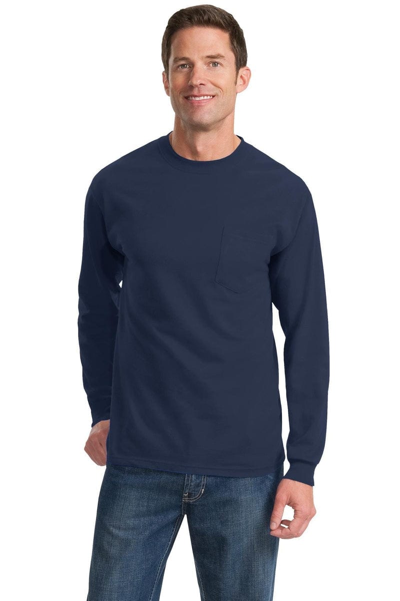 Port & Company - Long Sleeve Essential Pocket Tee. PC61LSP in 