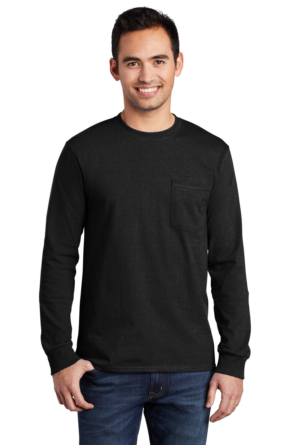 Port & Company - Long Sleeve Essential Pocket Tee. PC61LSP in 
