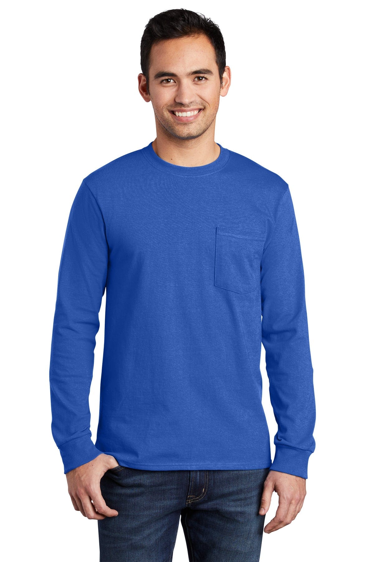 Port & Company - Long Sleeve Essential Pocket Tee. PC61LSP in 