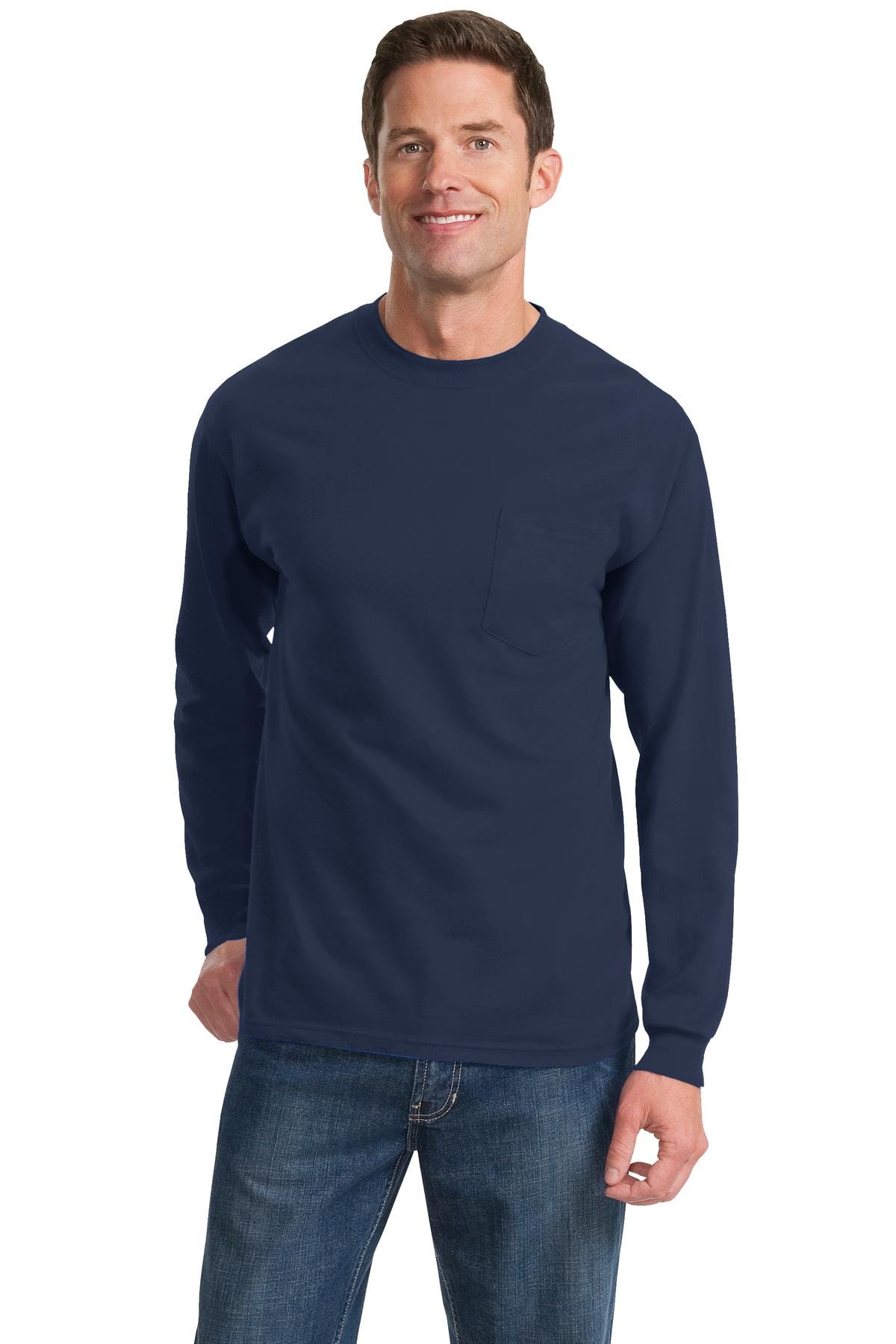 Port & Company T-Shirts Port & Company PC61LSP Long Sleeve Essential Pocket Tee