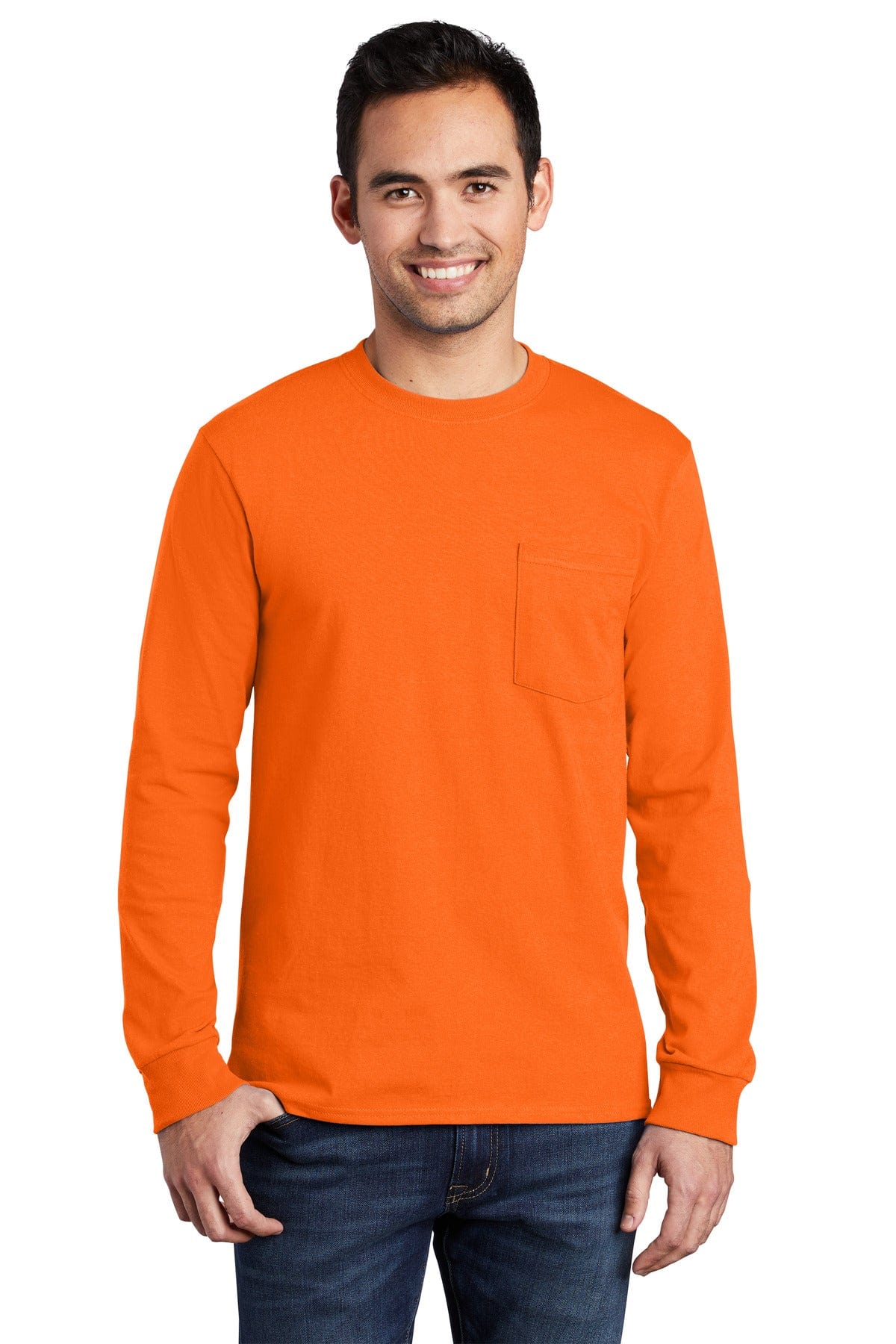 Port & Company PC61LSP Long Sleeve Essential Pocket Tee in 