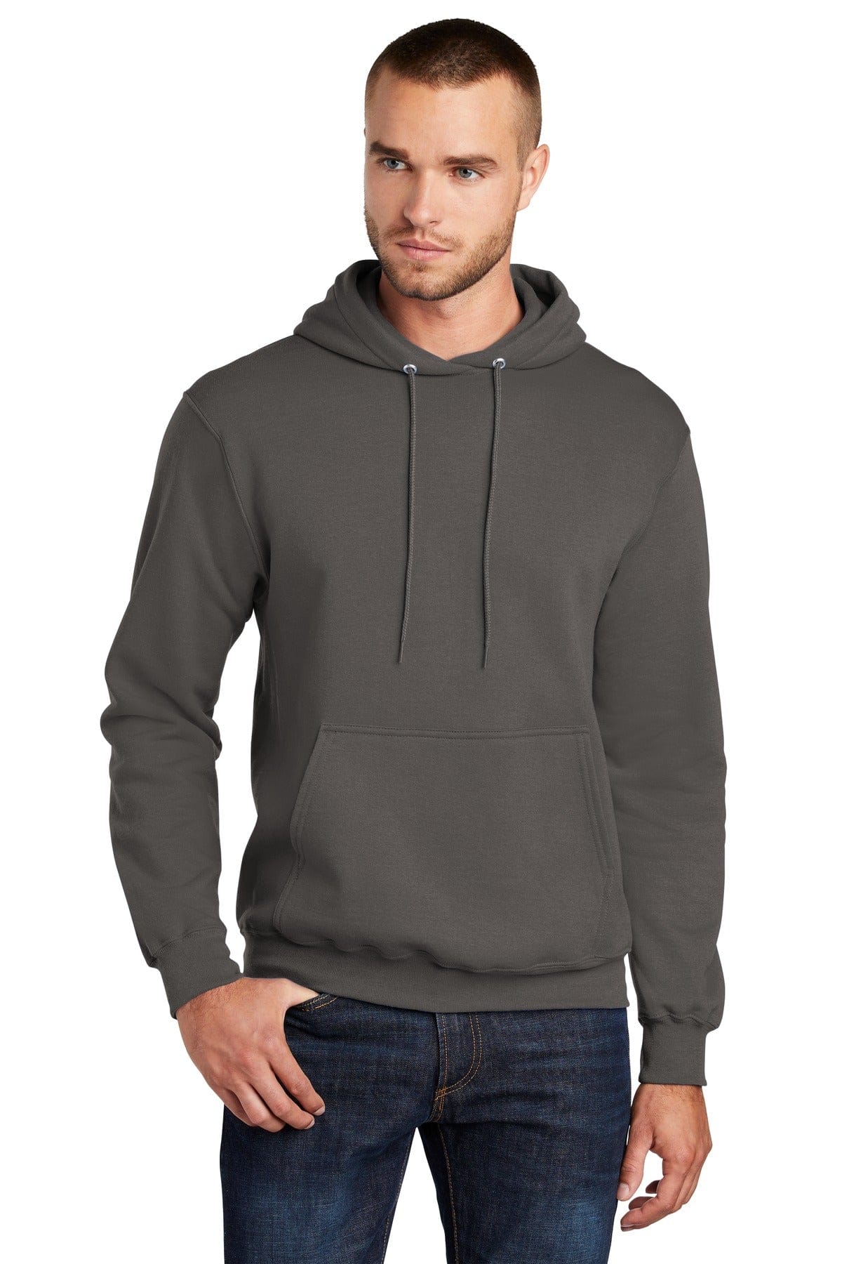 Port & Company Sweatshirts/Fleece LT / Charcoal Port & Company PC78HT Tall Core Fleece Pullover Hooded Sweatshirt