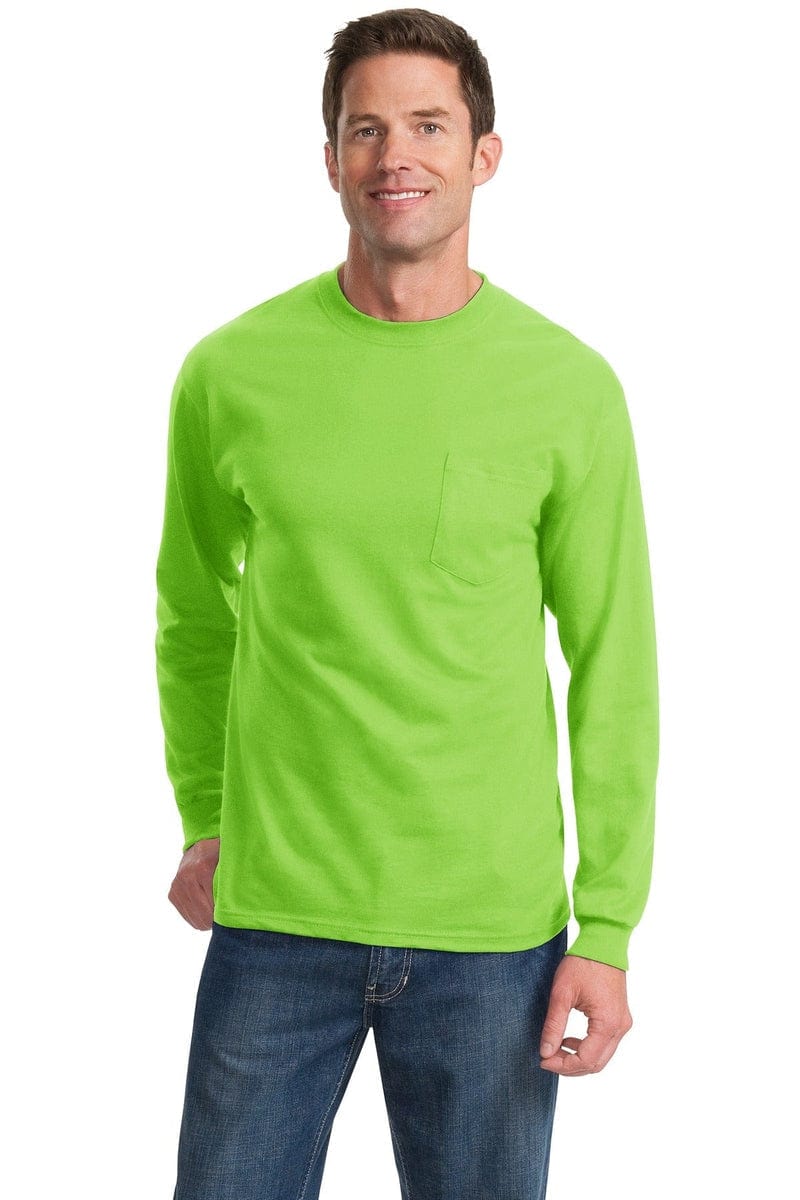 Port & Company Tall Long Sleeve Essential Pocket Tee. PC61LSPT in 