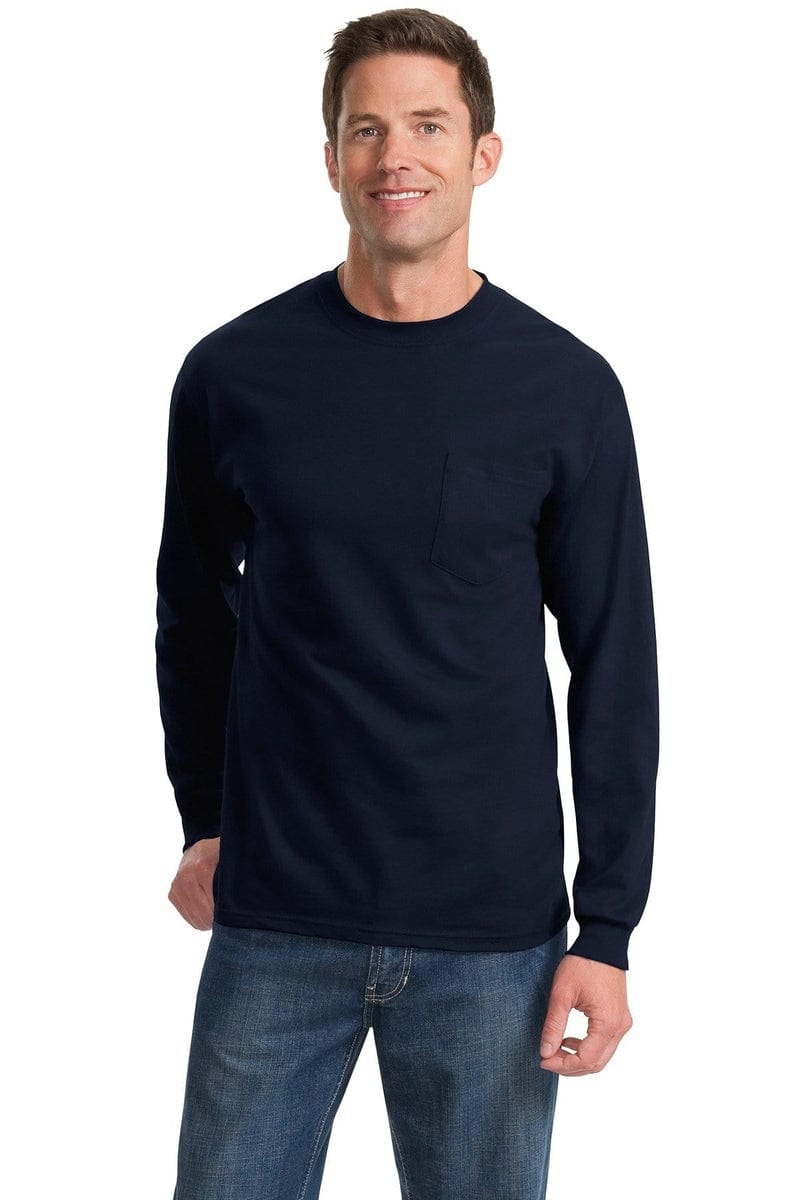 Port & Company Tall Long Sleeve Essential Pocket Tee. PC61LSPT in 