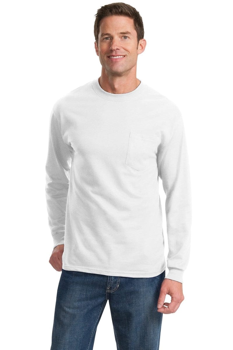 Port & Company Tall Long Sleeve Essential Pocket Tee. PC61LSPT in 