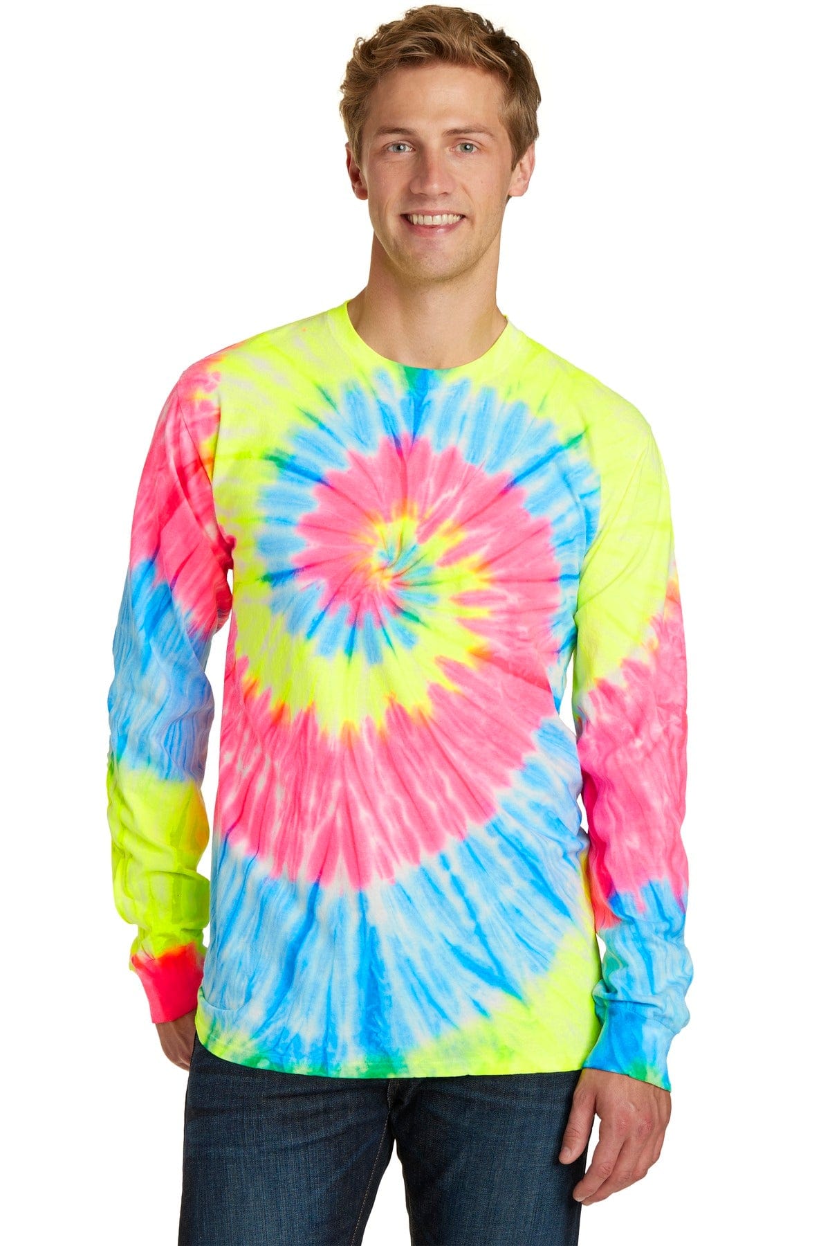 Port & Company Tie-Dye Long Sleeve Tee. PC147LS in 