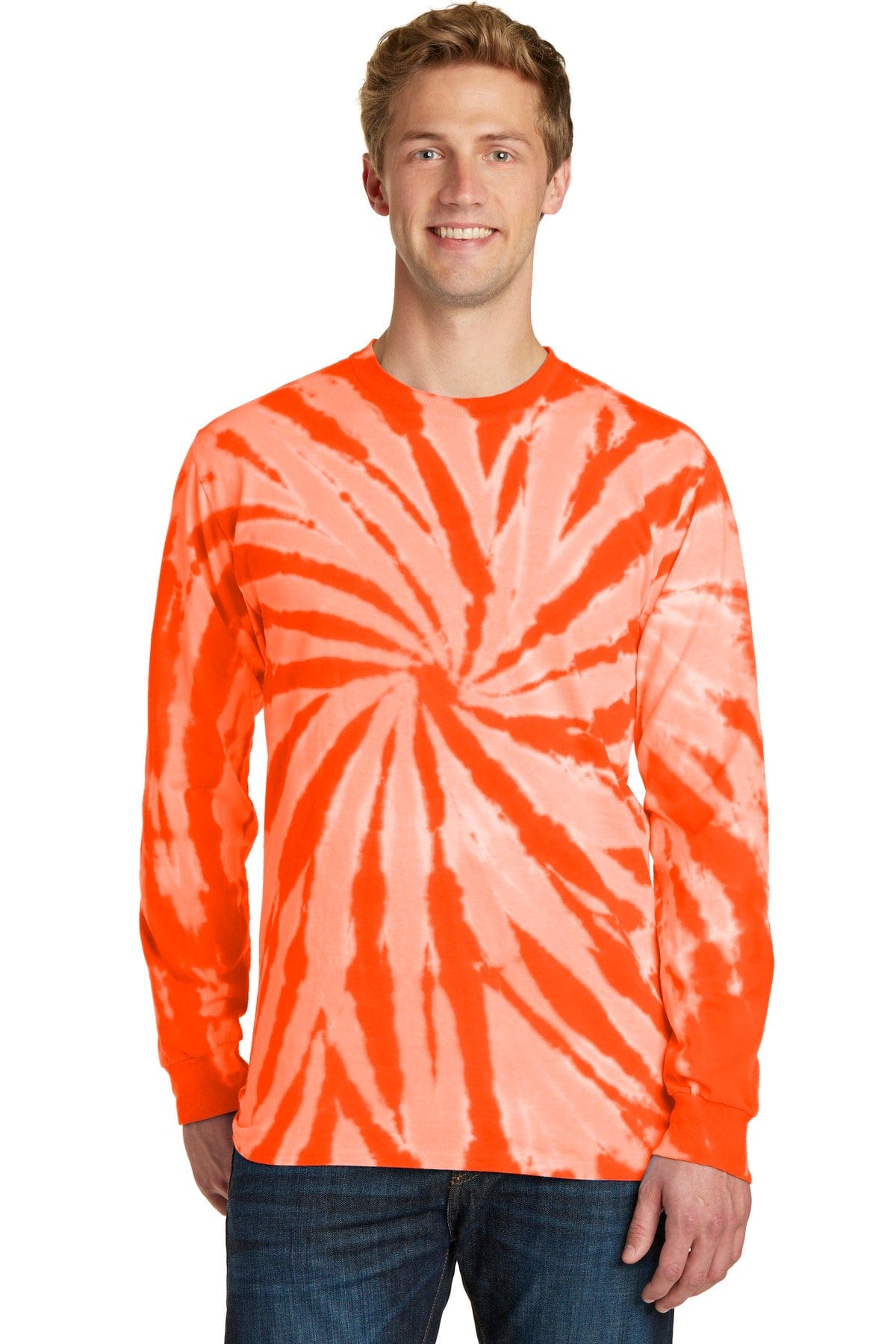 Port & Company T-Shirts S / Orange Port & Company Tie-Dye Long Sleeve Tee. PC147LS