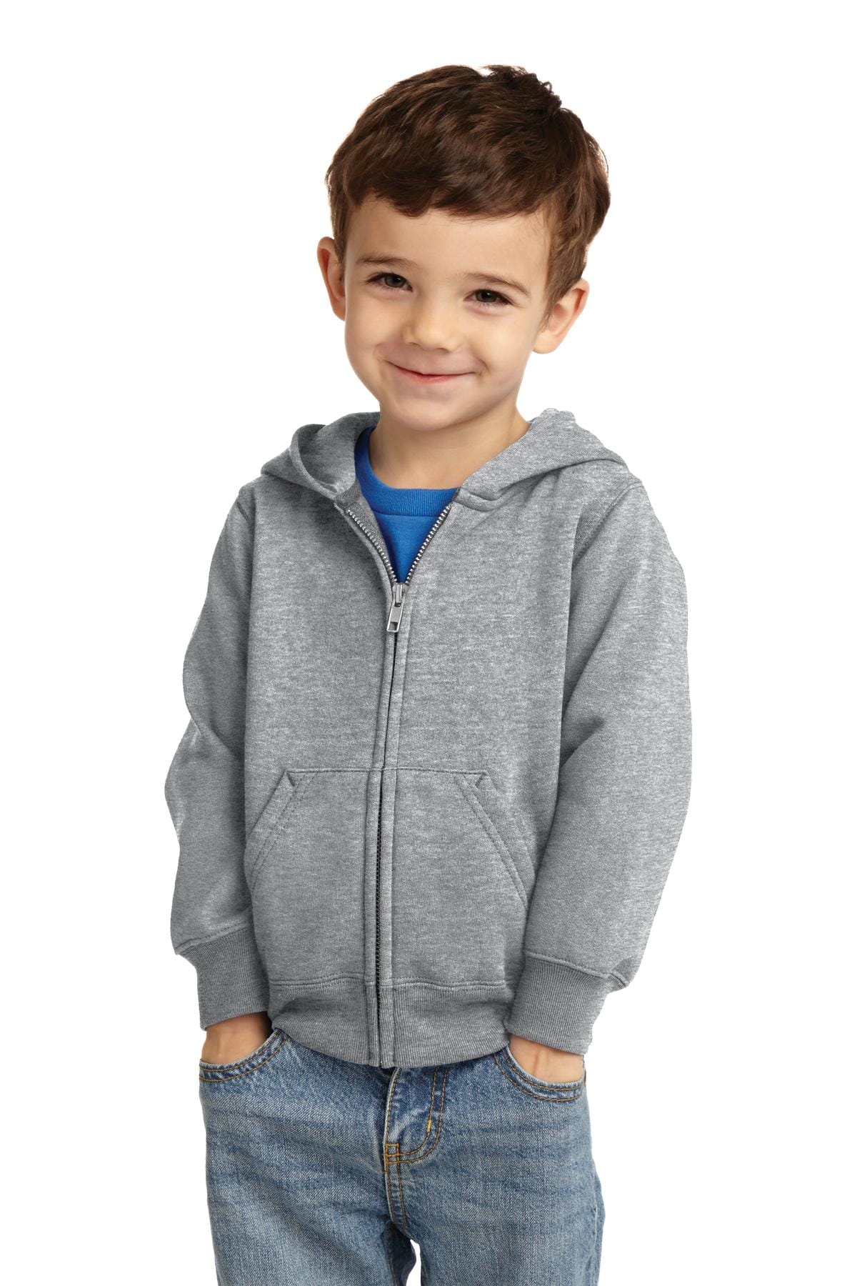 Port & Company Sweatshirts/Fleece 2T / Athletic Heather Port & Company Toddler Core Fleece Full-Zip Hooded Sweatshirt. CAR78TZH