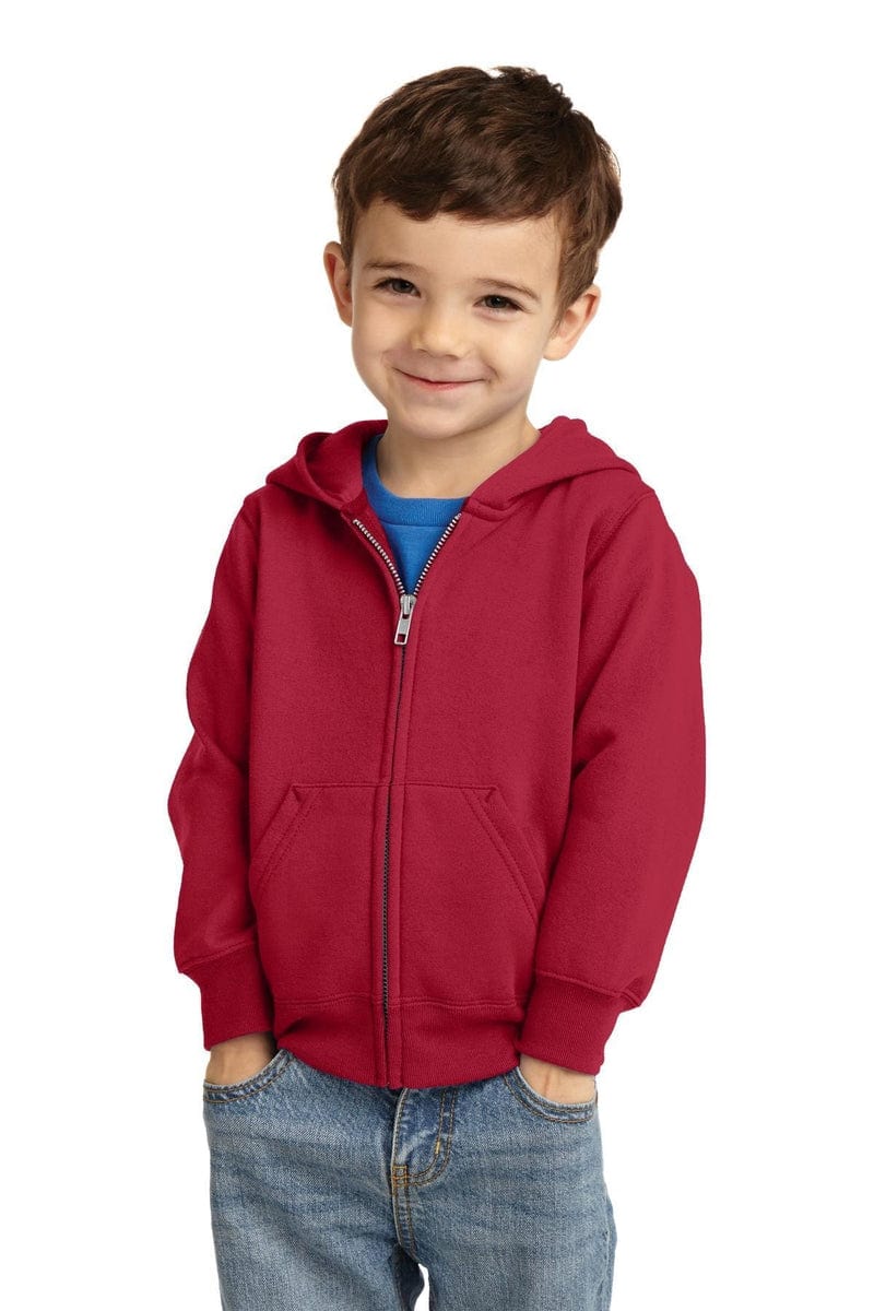 Port & Company Toddler Core Fleece Full-Zip Hooded Sweatshirt. CAR78TZH in 