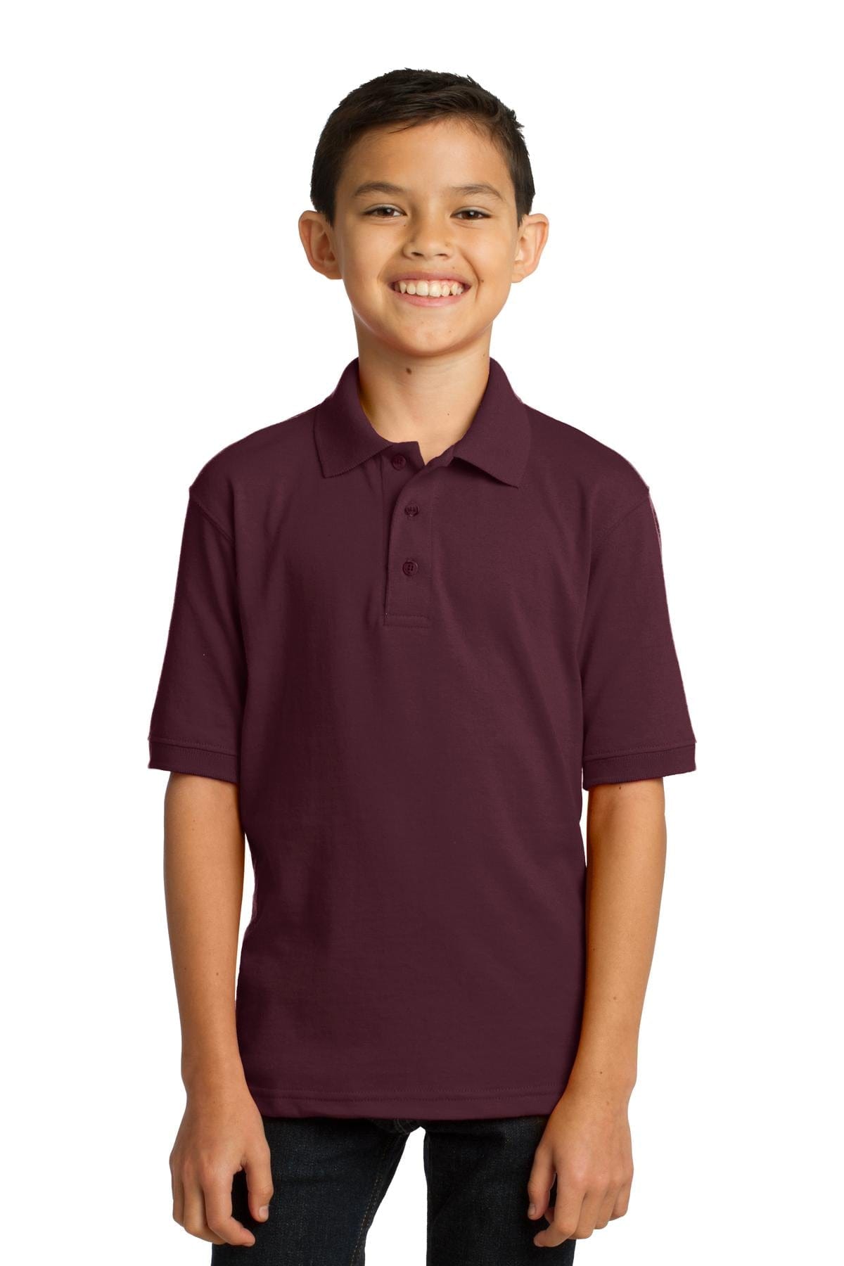 Port & Company Polos/Knits XS / Athletic Maroon Port & Company Youth Core Blend Jersey Knit Polo. KP55Y