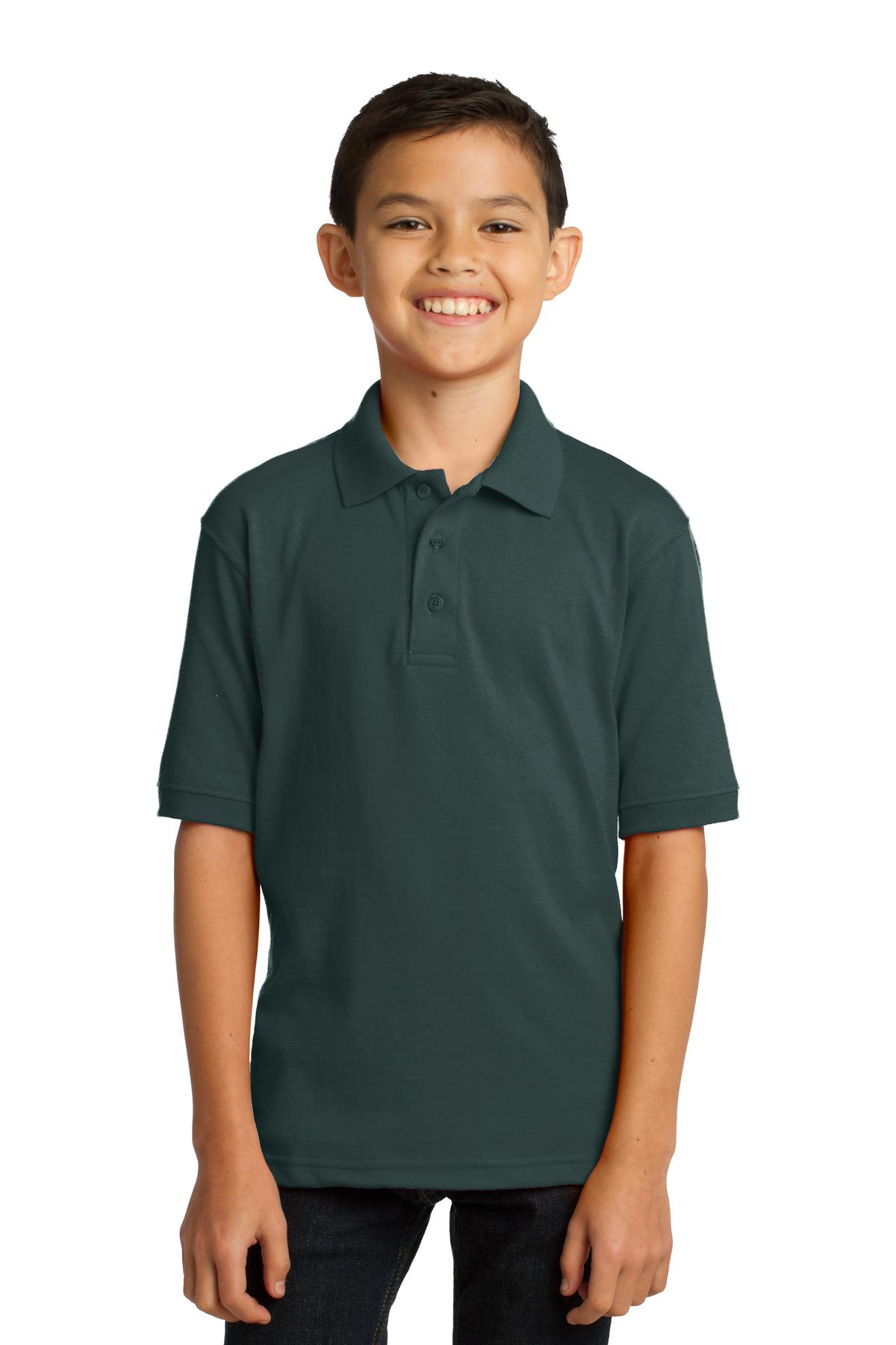 Port & Company Polos/Knits XS / Dark Green Port & Company Youth Core Blend Jersey Knit Polo. KP55Y