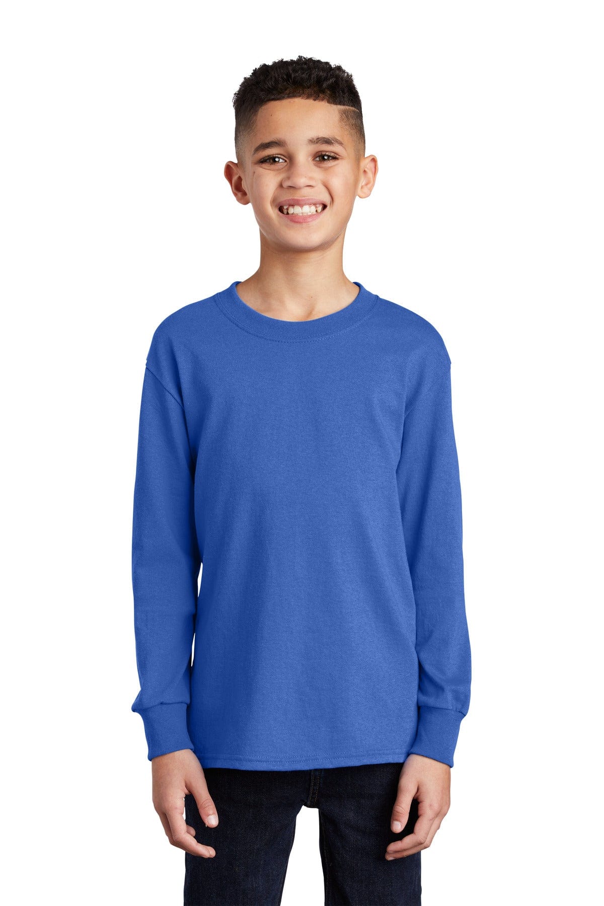 Port & Company Youth Long Sleeve Core Cotton Tee. PC54YLS in 