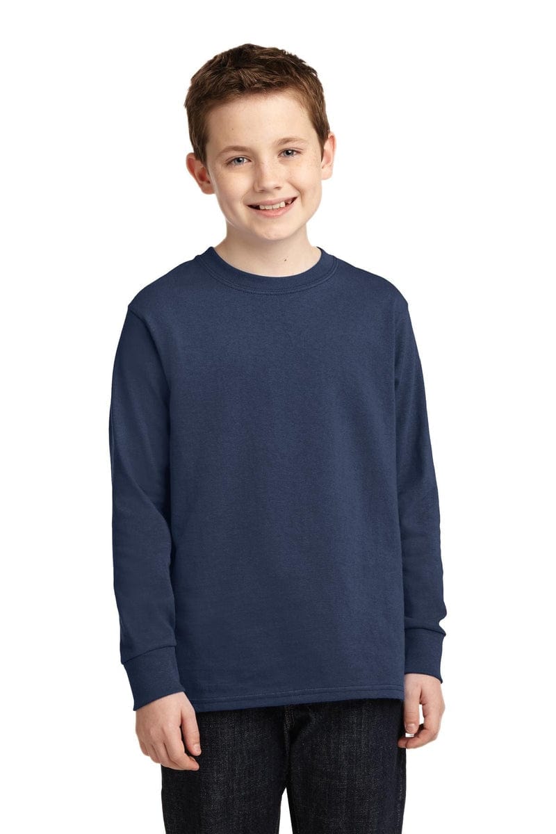 Port & Company Youth Long Sleeve Core Cotton Tee. PC54YLS in 