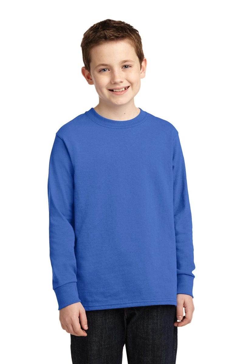 Port & Company Youth Long Sleeve Core Cotton Tee. PC54YLS in 