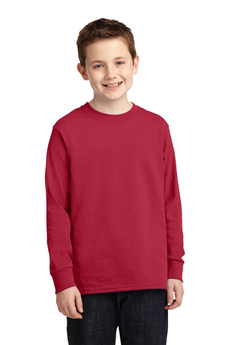 Port & Company Youth Long Sleeve Core Cotton Tee. PC54YLS in 