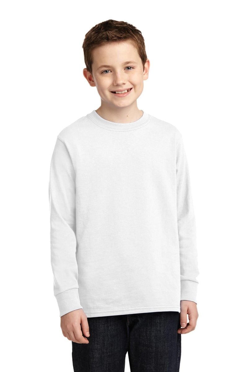 Port & Company Youth Long Sleeve Core Cotton Tee. PC54YLS in 